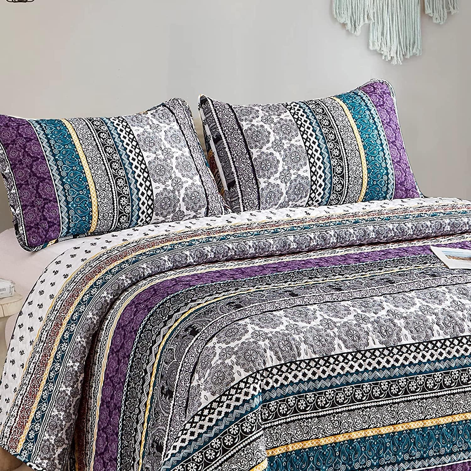 Wongs Boho Purple Quilt Set Twin Size 2 Pieces