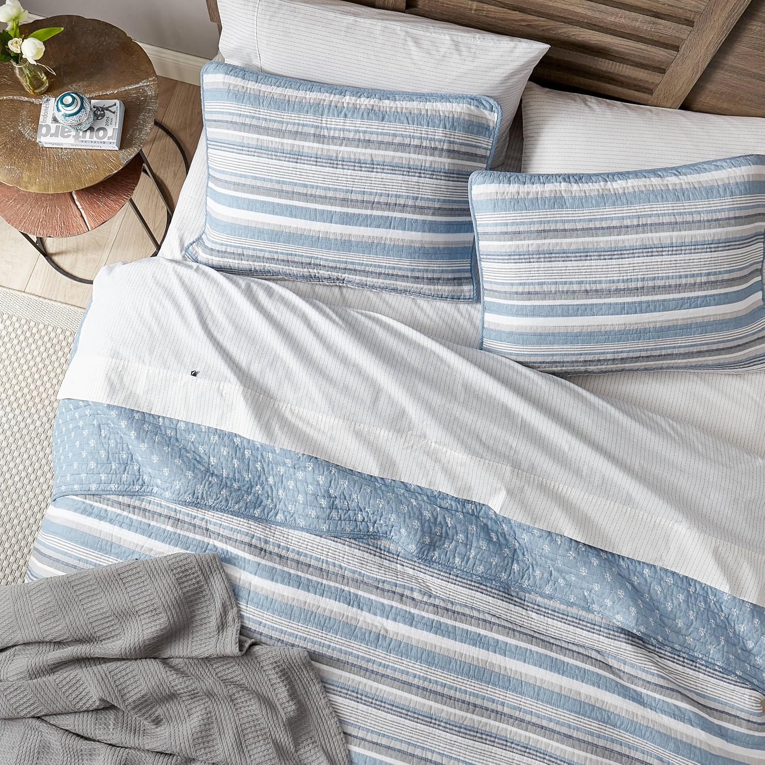 Nautica Quilt Set Jettison Grey FullQueen 1
