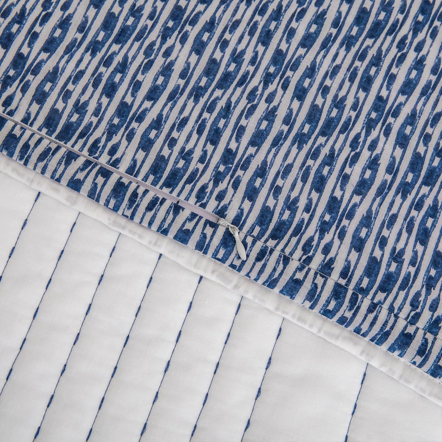 HiEnd Accents Indigo Staccato Coastal Quilt Set 3 Piece 1