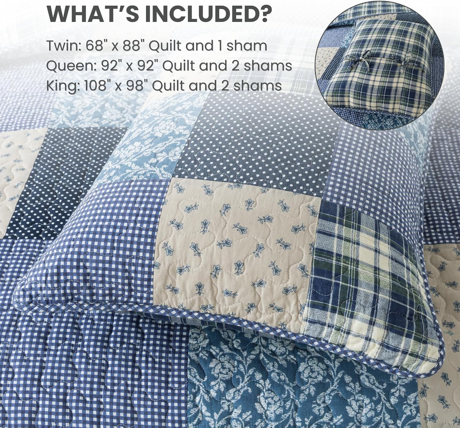 SLPR Blue Symphony Cotton Quilt Set - Twin