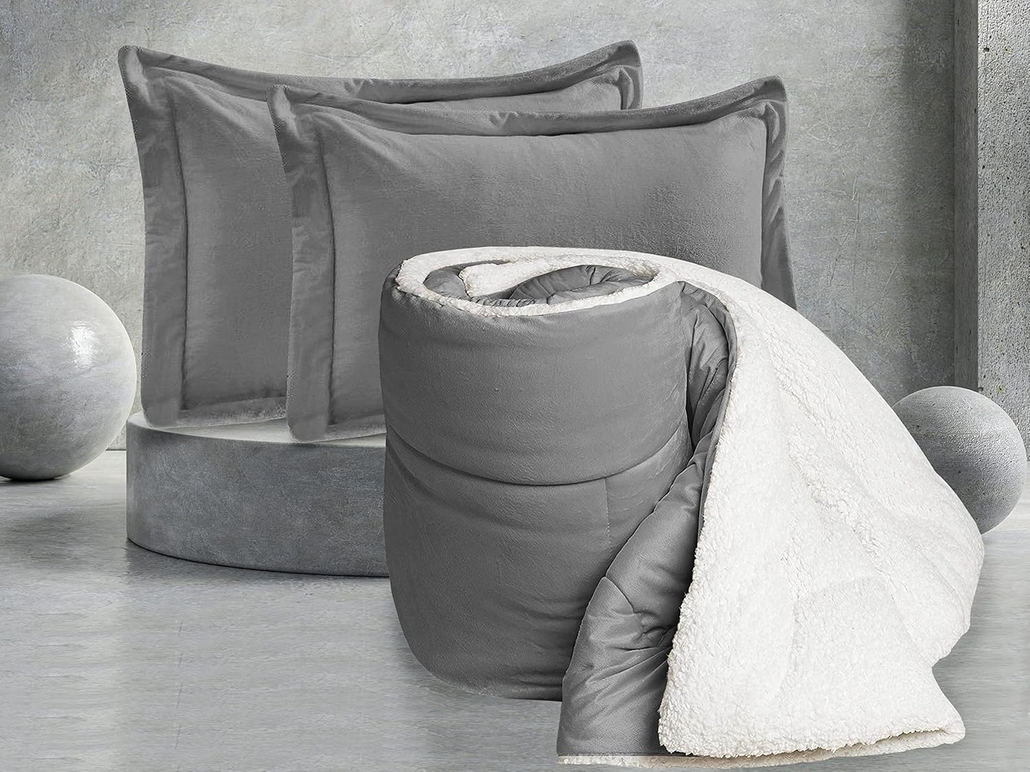 Elegant Comfort 3-Piece Sherpa Comforter Set