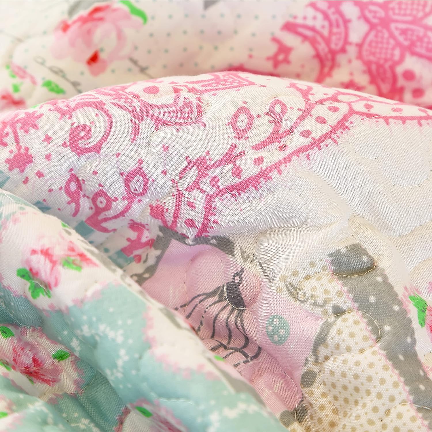 Cmfshape Reversible Quilt Set Pink Butterfly Twin