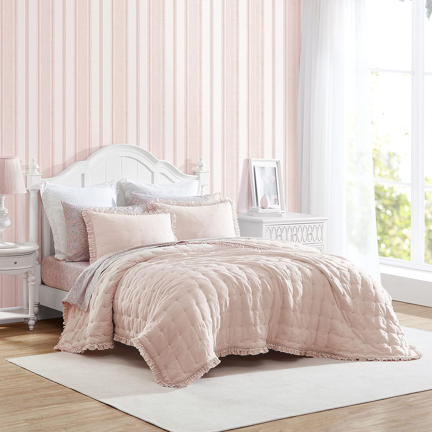 Laura Ashley Twin Quilt Set Reversible Bedding Set