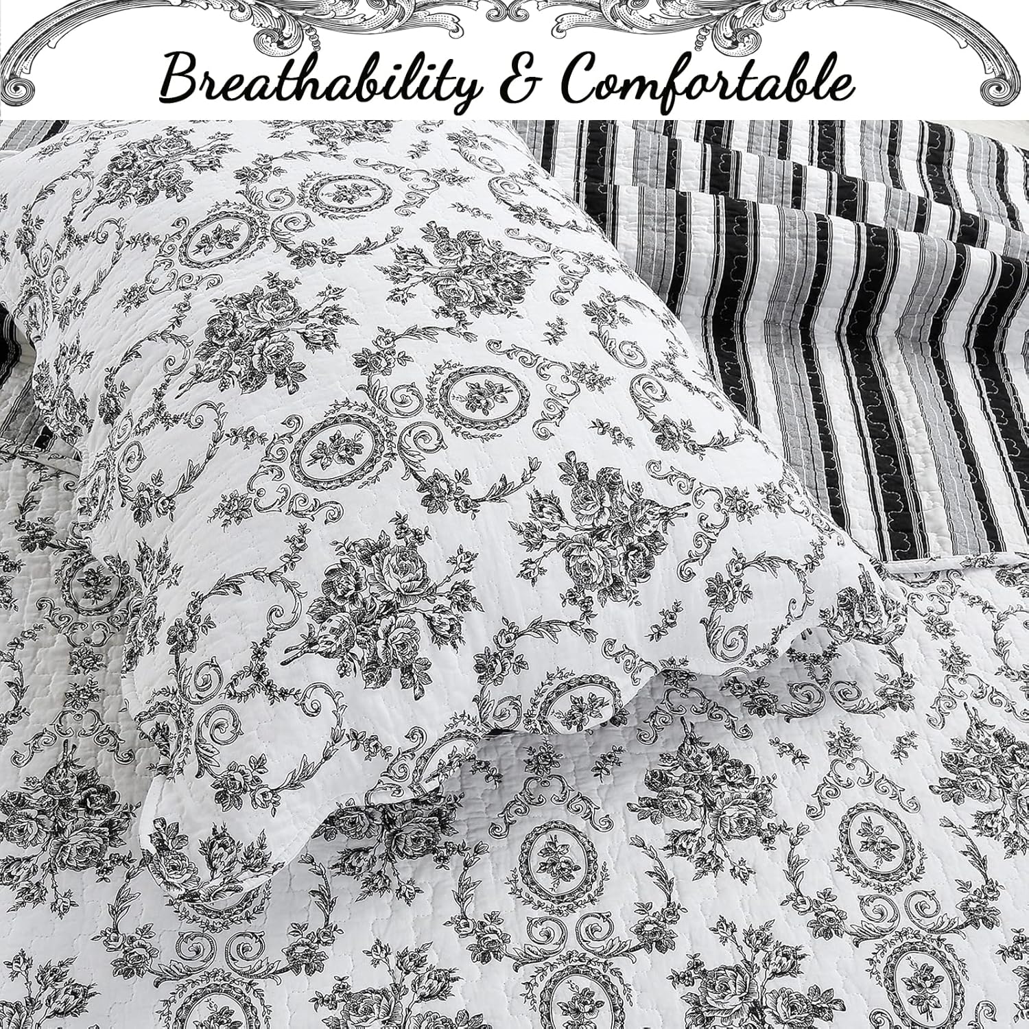 Cozy Line French Medallion Reversible Coverlet Bedspread Set