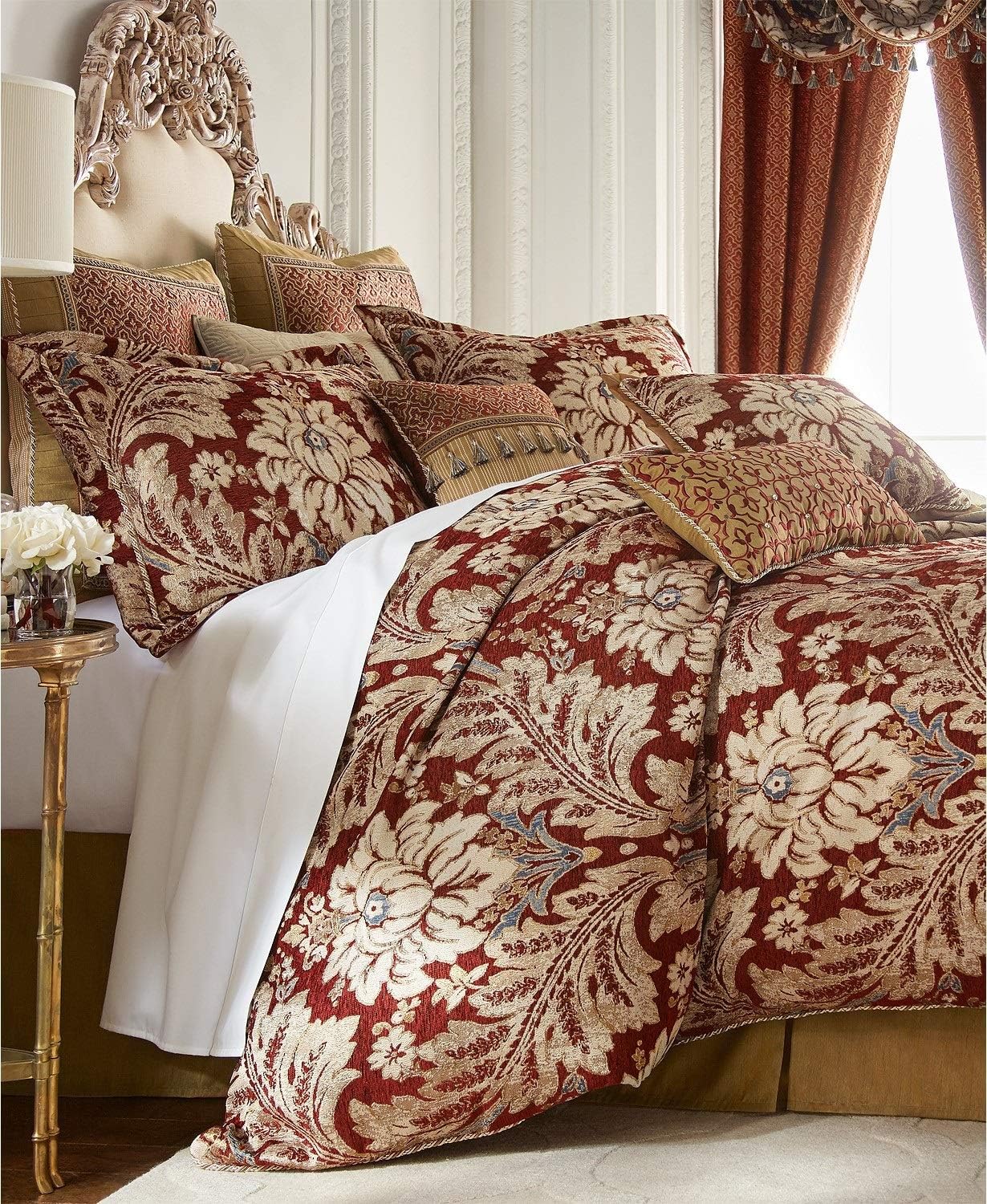 Croscill Arden Damask Jacquard 4 Piece Queen Comforter Set