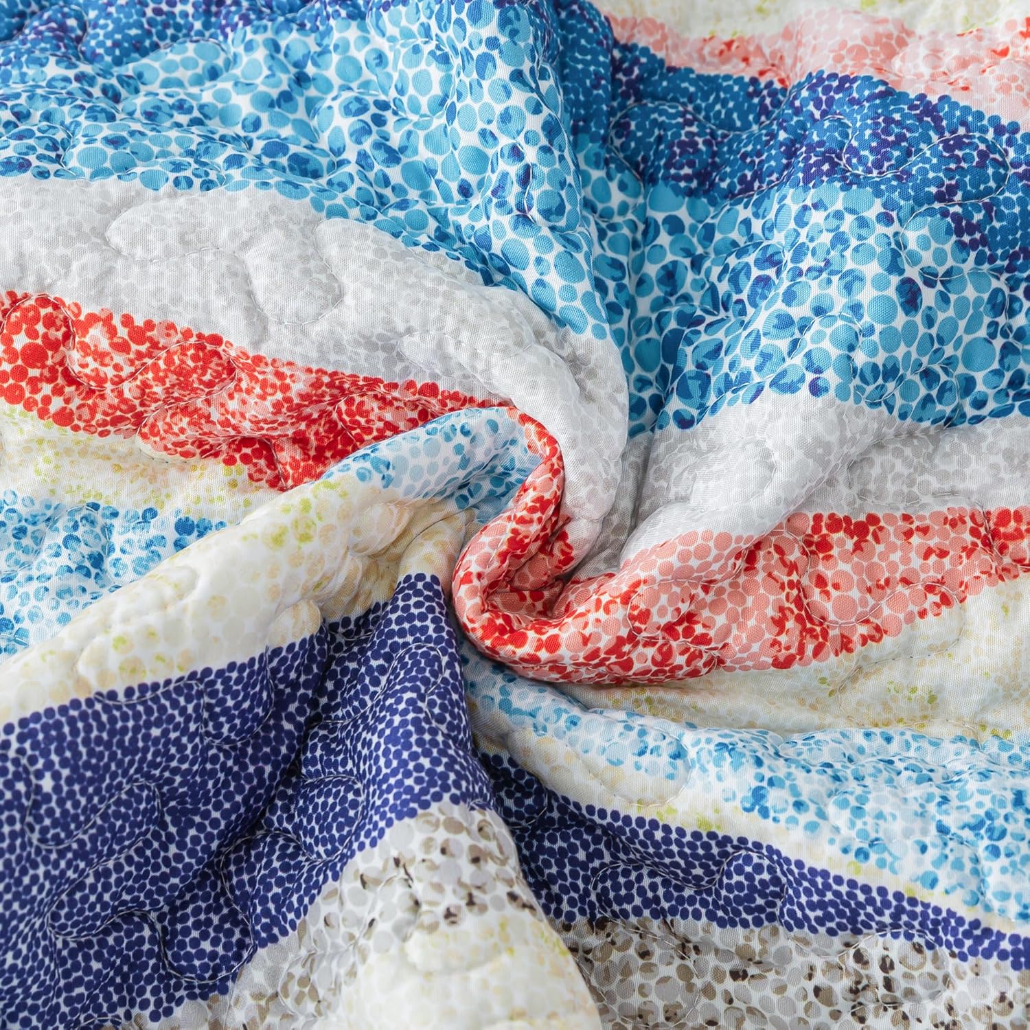 HoneiLife Oversized King Quilt Set 120x120 - Coastal Style 3 Piece