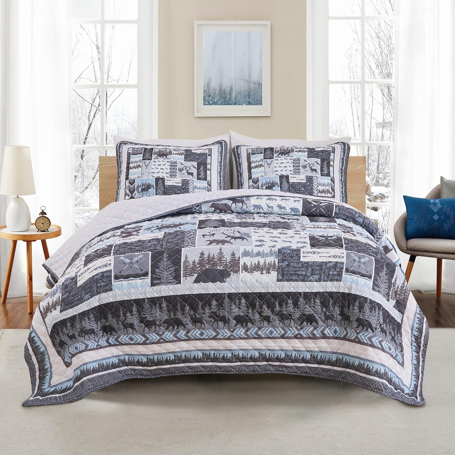 Market Place Rustic Quilt Set Twin Size