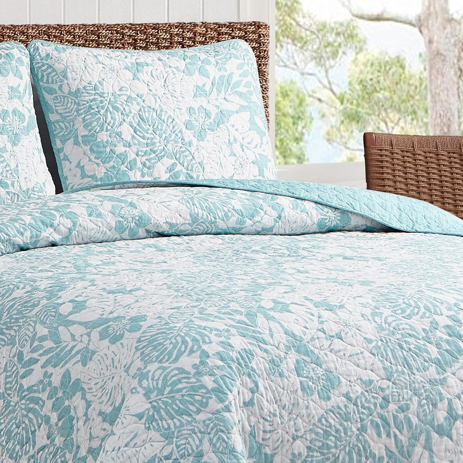 Tommy Bahama Quilt Set - Laguna Beach Aqua FullQueen