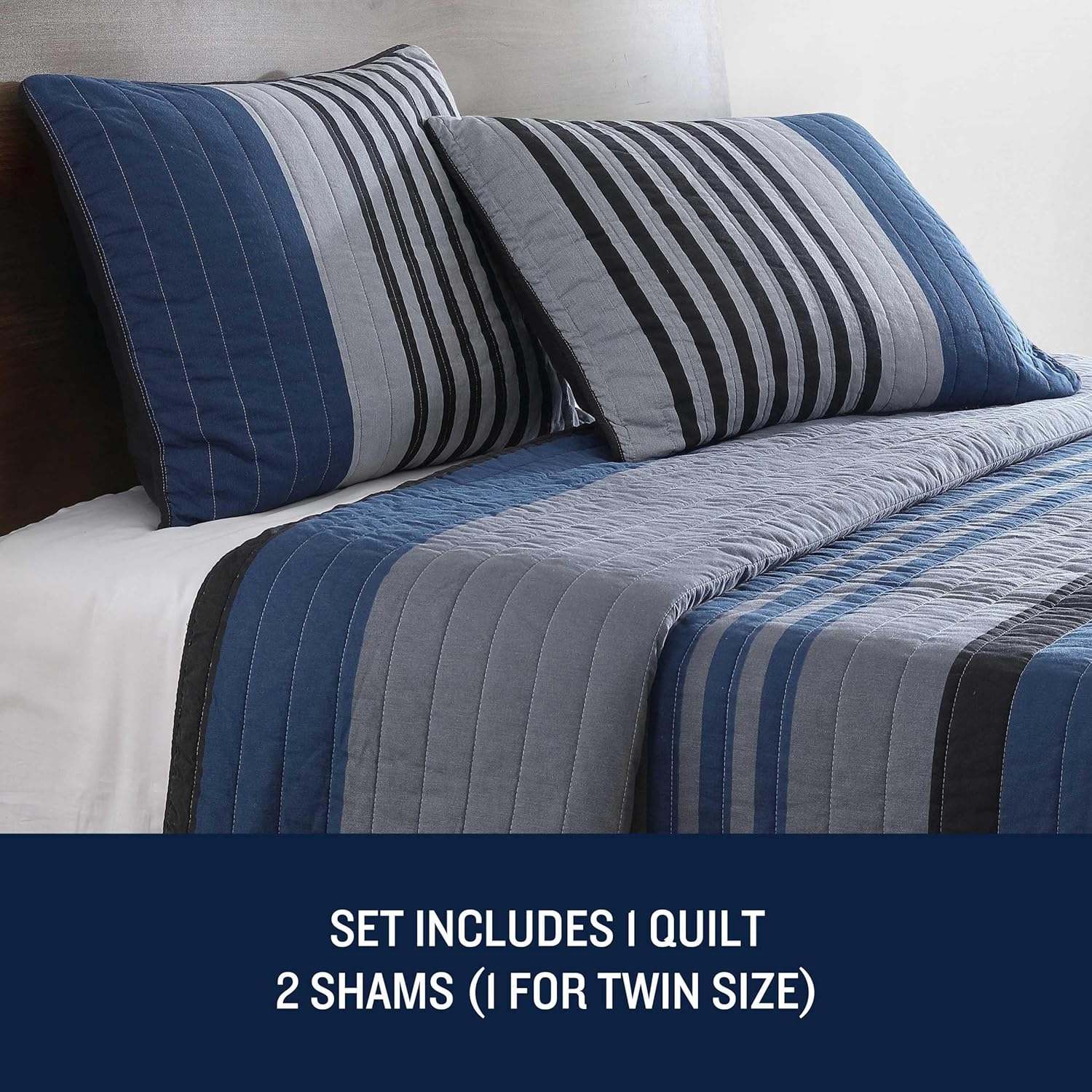 Nautica Twin Quilt Set - Reversible Cotton Bedding