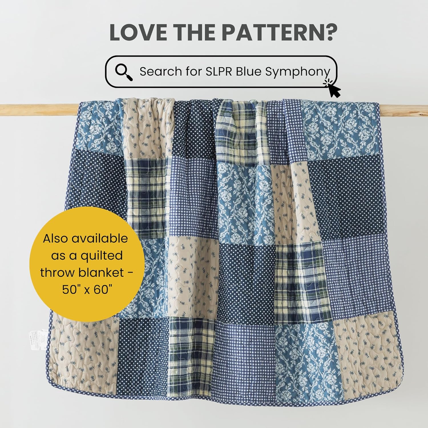 SLPR Blue Symphony Cotton Quilt Set - Twin