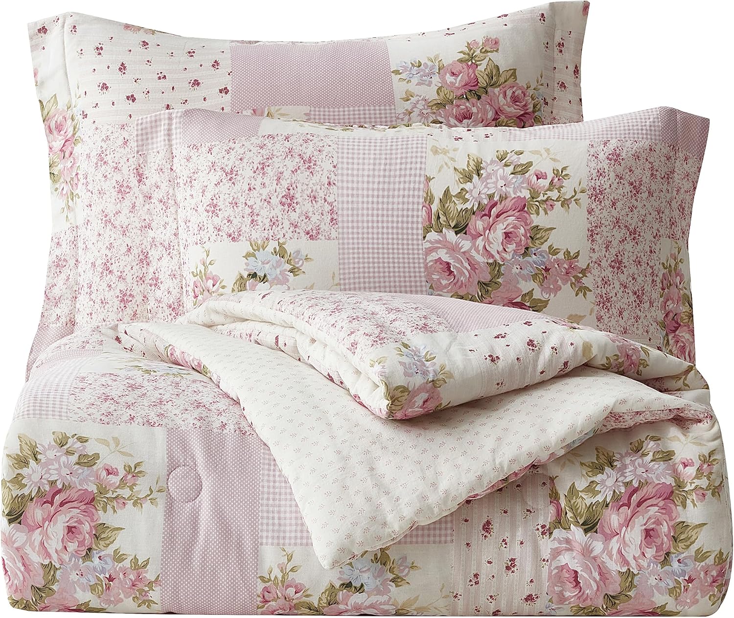 Chezmoi Rosy 3-Piece Queen Comforter Set