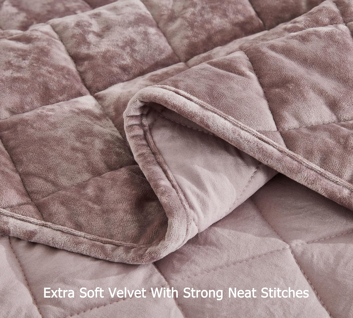 Chezmoi Lux Dusty Pink Velvet Quilt King Set