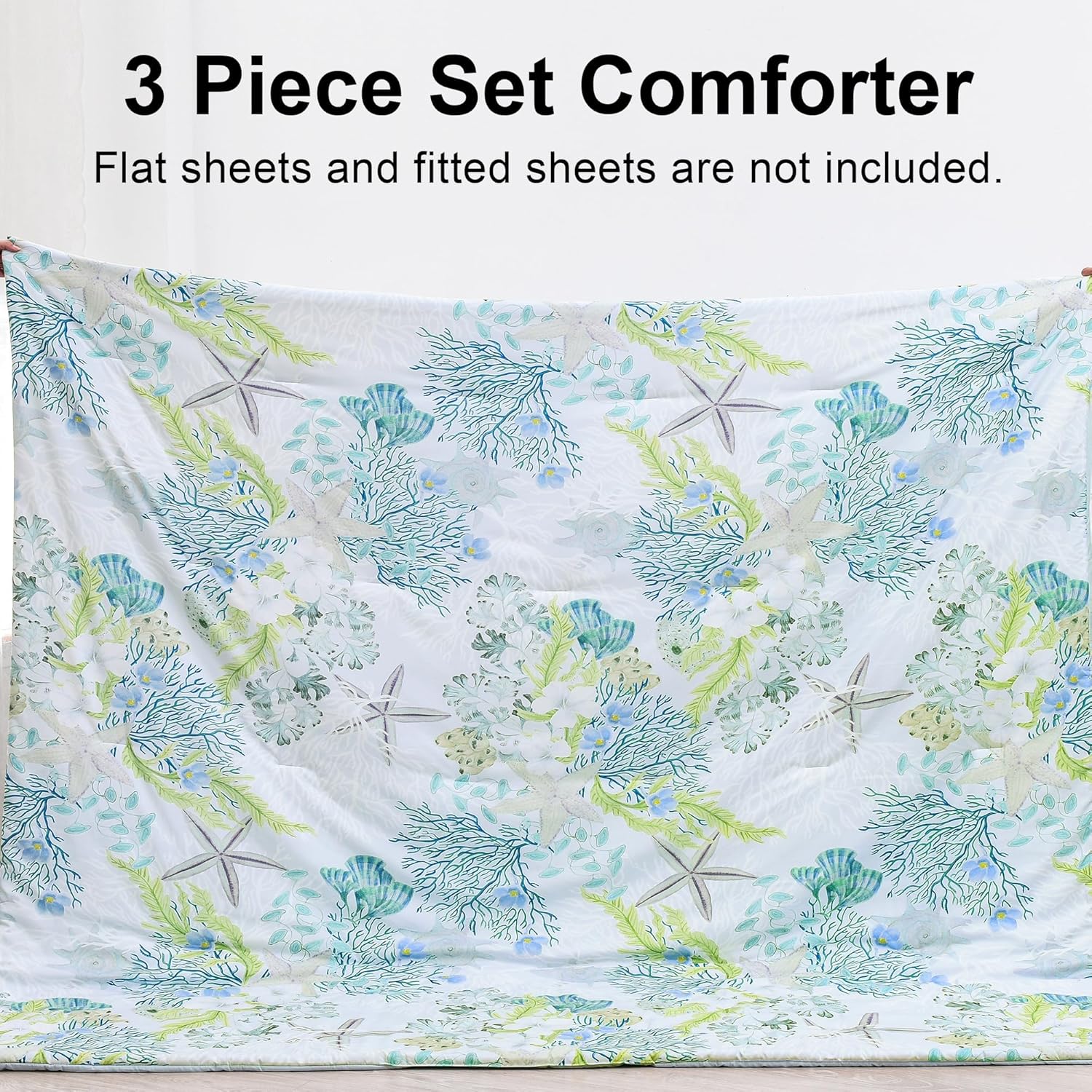 Tritard Coastal Comforter Set King Size 3 Piece