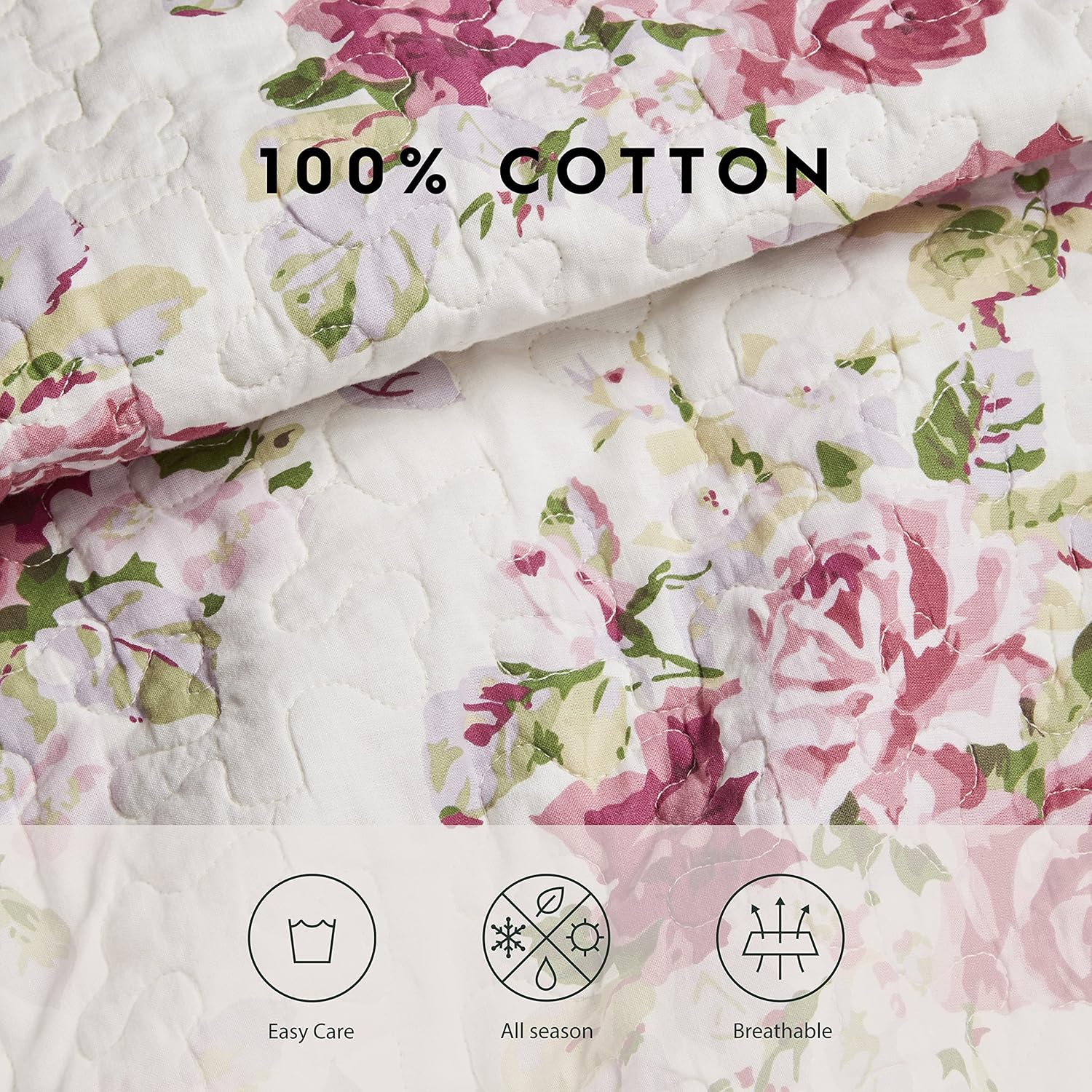Laura Ashley King Quilt Set with Reversible Design