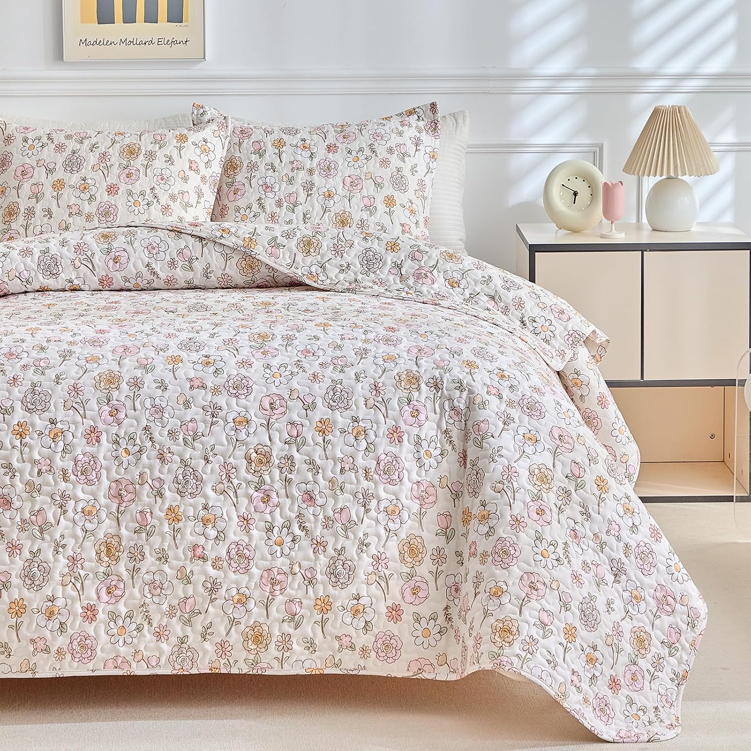 DuShow Queen Quilt Bedding Set Lightweight 3-Piece Quilt Set