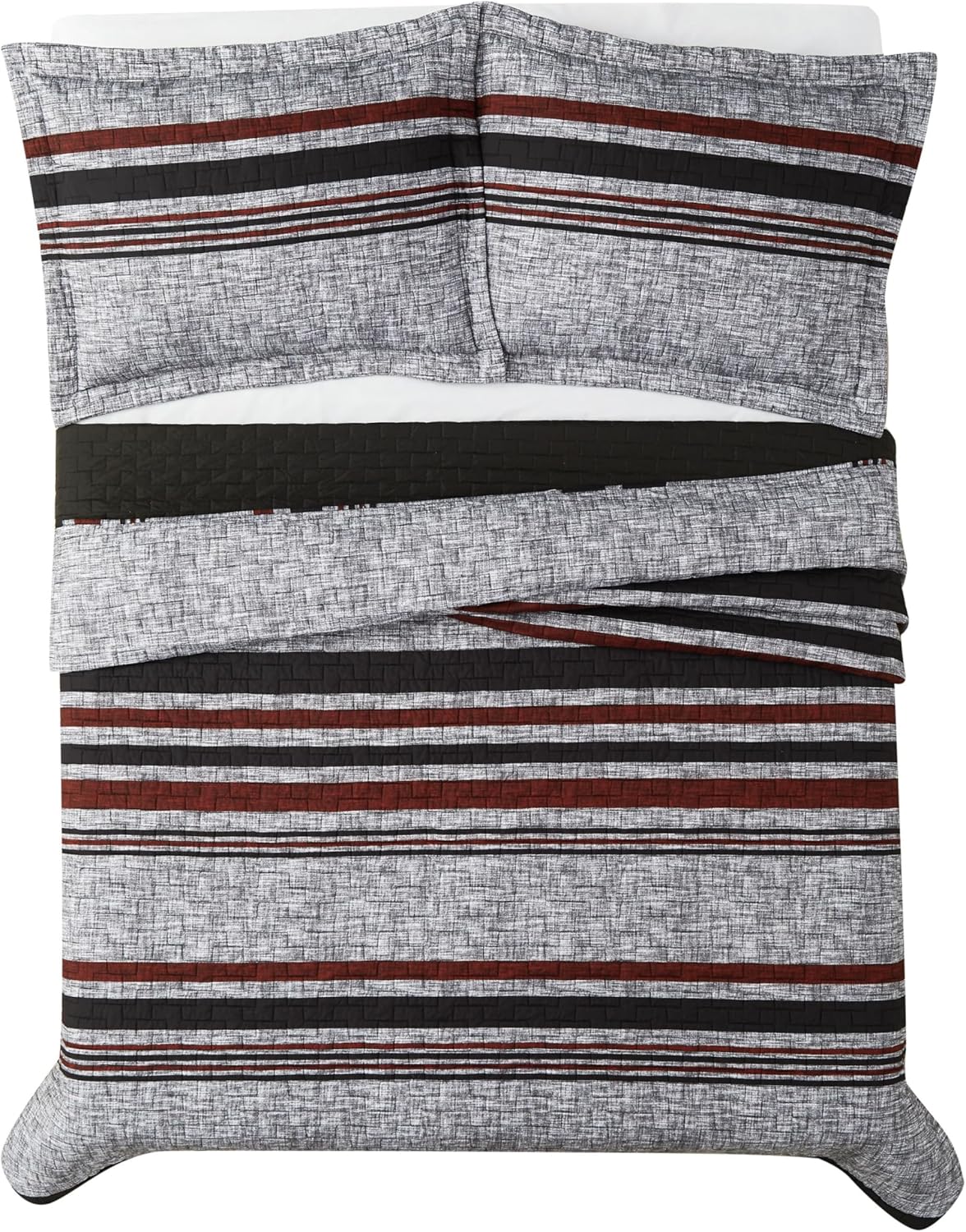 London Fog Warren Stripe Quilt Set 2-Piece Twin XL