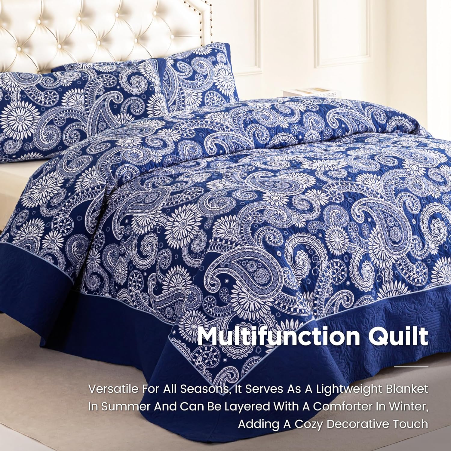 Sophia William King Size Quilt Set with 3 Pieces