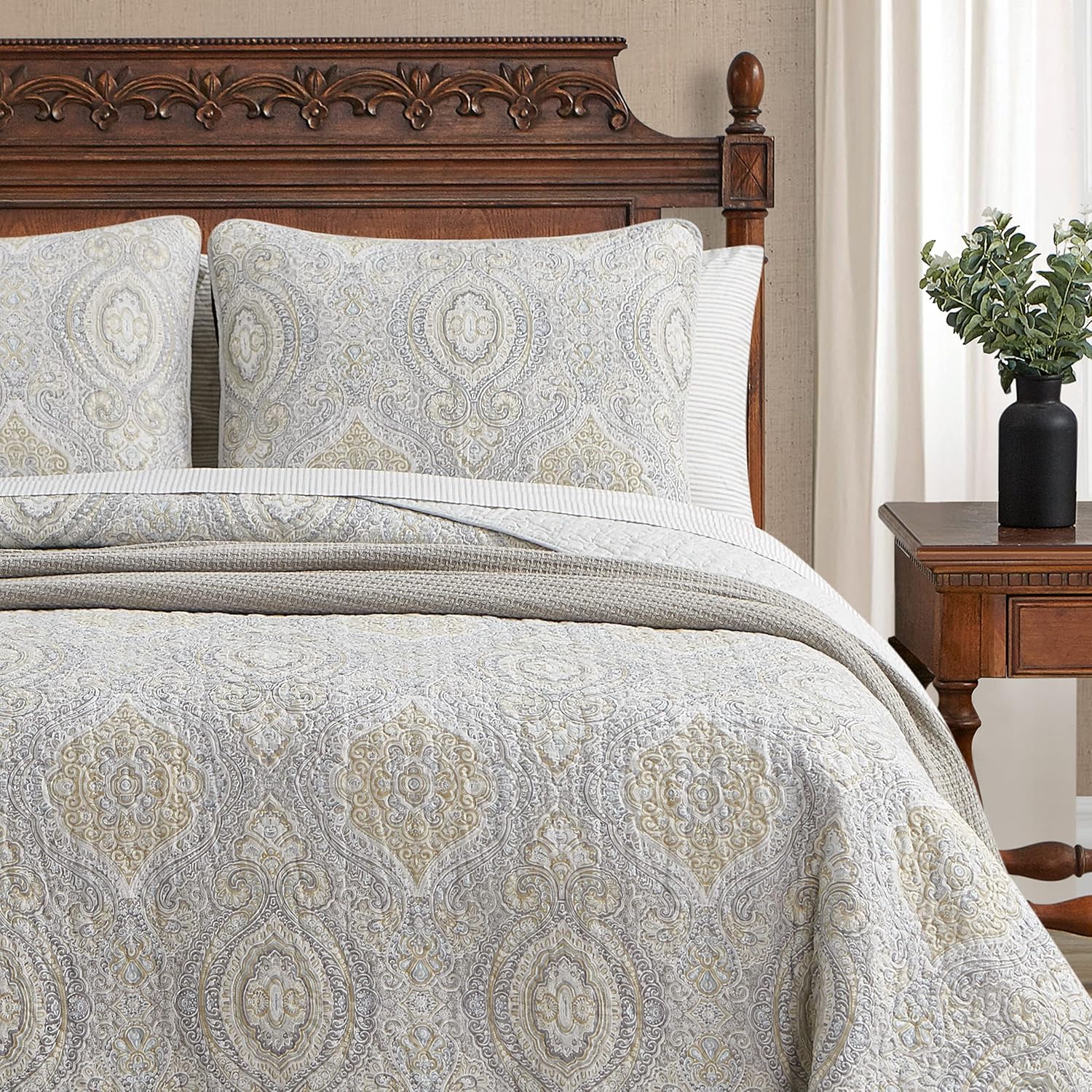 Tommy Bahama Twin Quilt Set Reversible Cotton