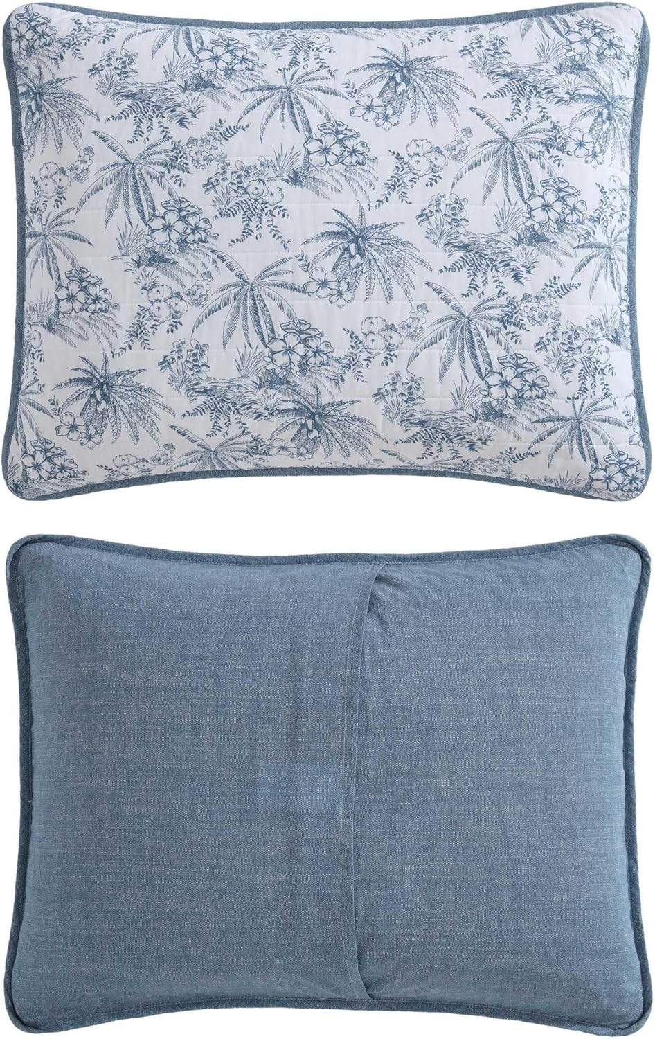 Tommy Bahama King Quilt Set with Shams - Reversible Cotton Bedding