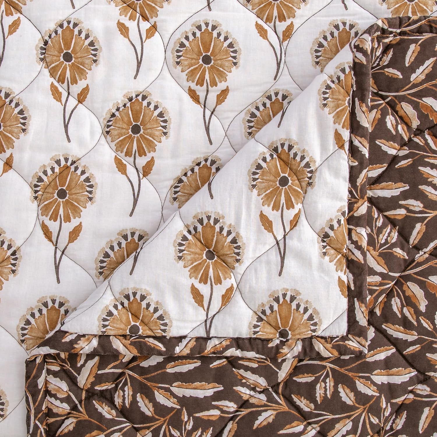 HiEnd Accents Woodstock 3 Piece Reversible Cotton Quilt Set