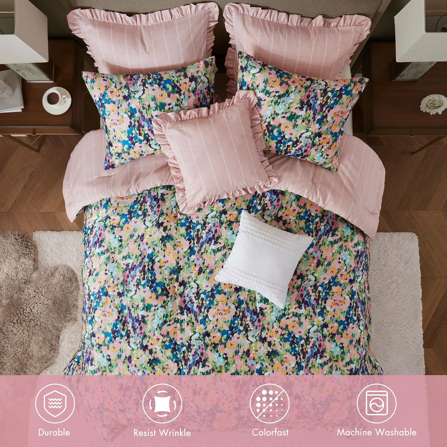 Madison Park Floral Reversible Comforter Set King Size