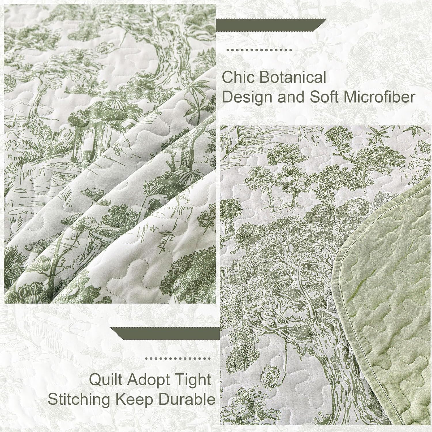 WONGS BEDDING Botanical Quilt Set Twin Size