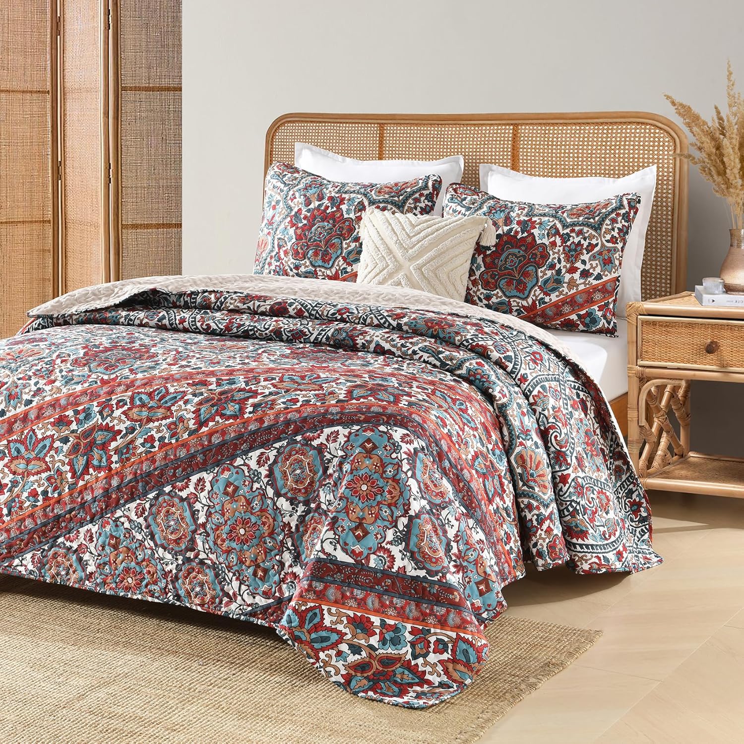 HORIMOTE HOME Boho Reversible Queen Quilt Set