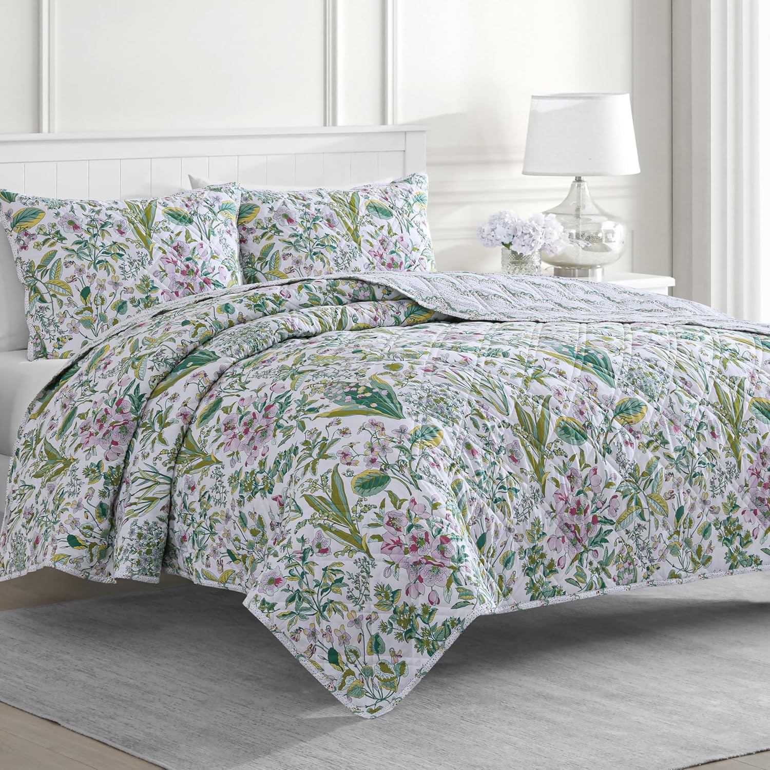 Martha Stewart Reversible Cotton Quilt Set - Twin Size