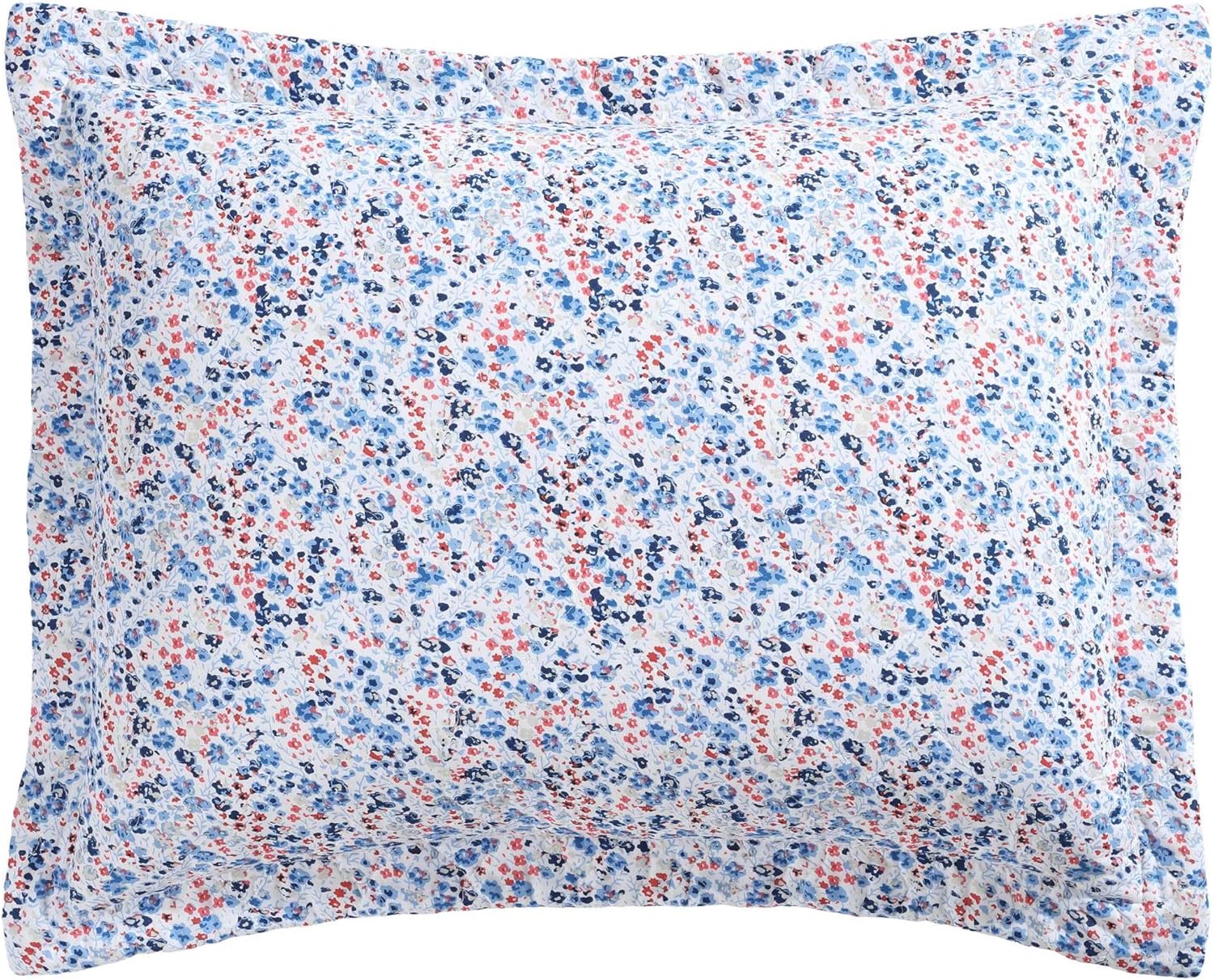 Laura Ashley Leona Flower Red Quilt Set FullQueen