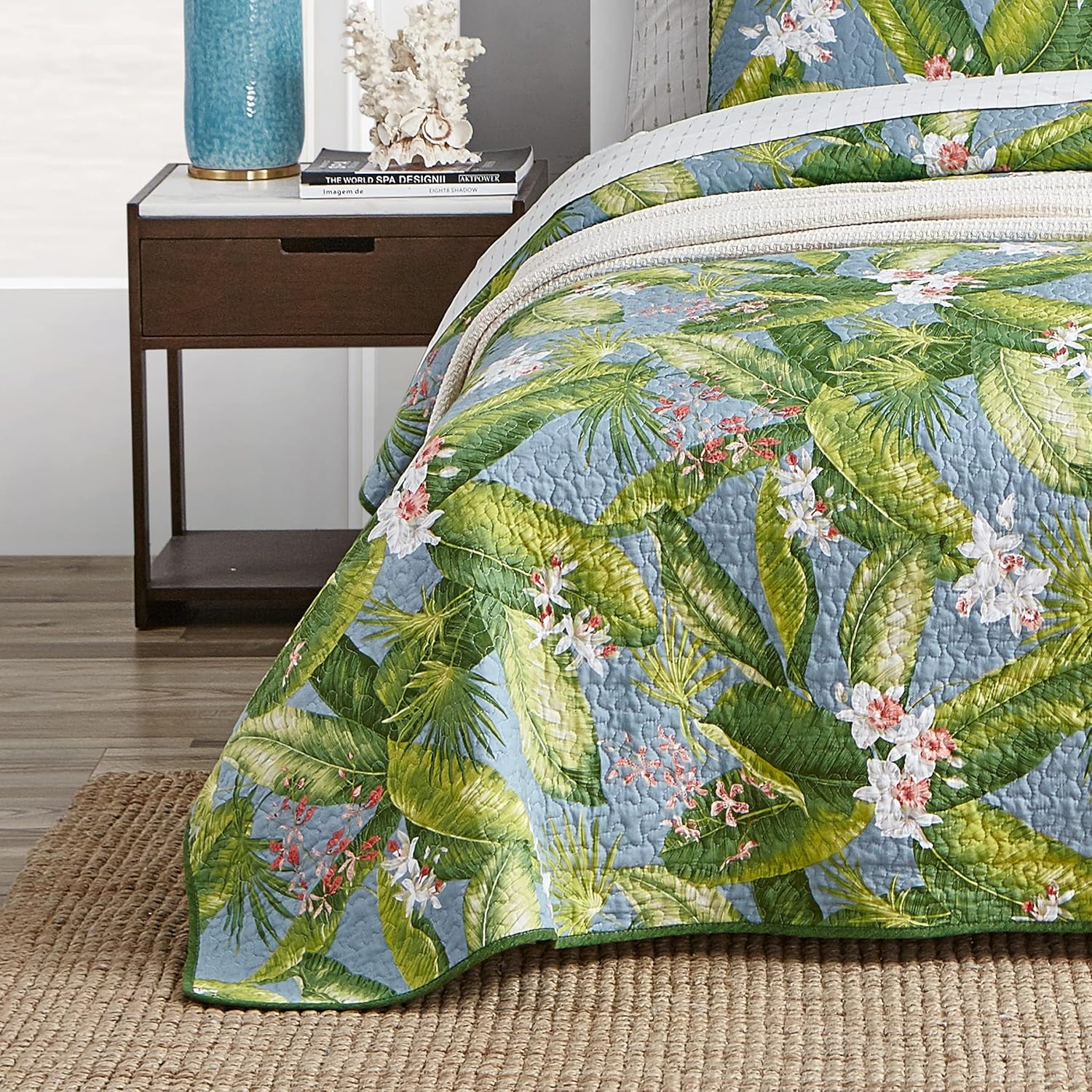 Tommy Bahama Twin Quilt Set - Reversible Cotton Bedding