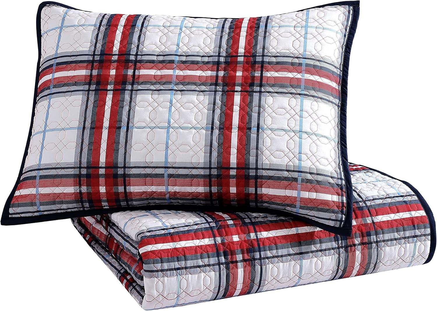 Riverbrook Home Red Plaid Coverlet Set Twin 2 Piece