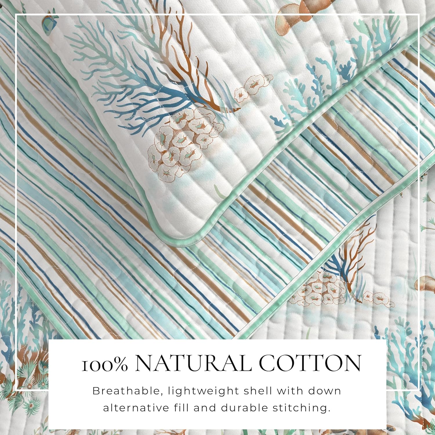 Great Bay Home Aqua Grove Quilt Set with Shams
