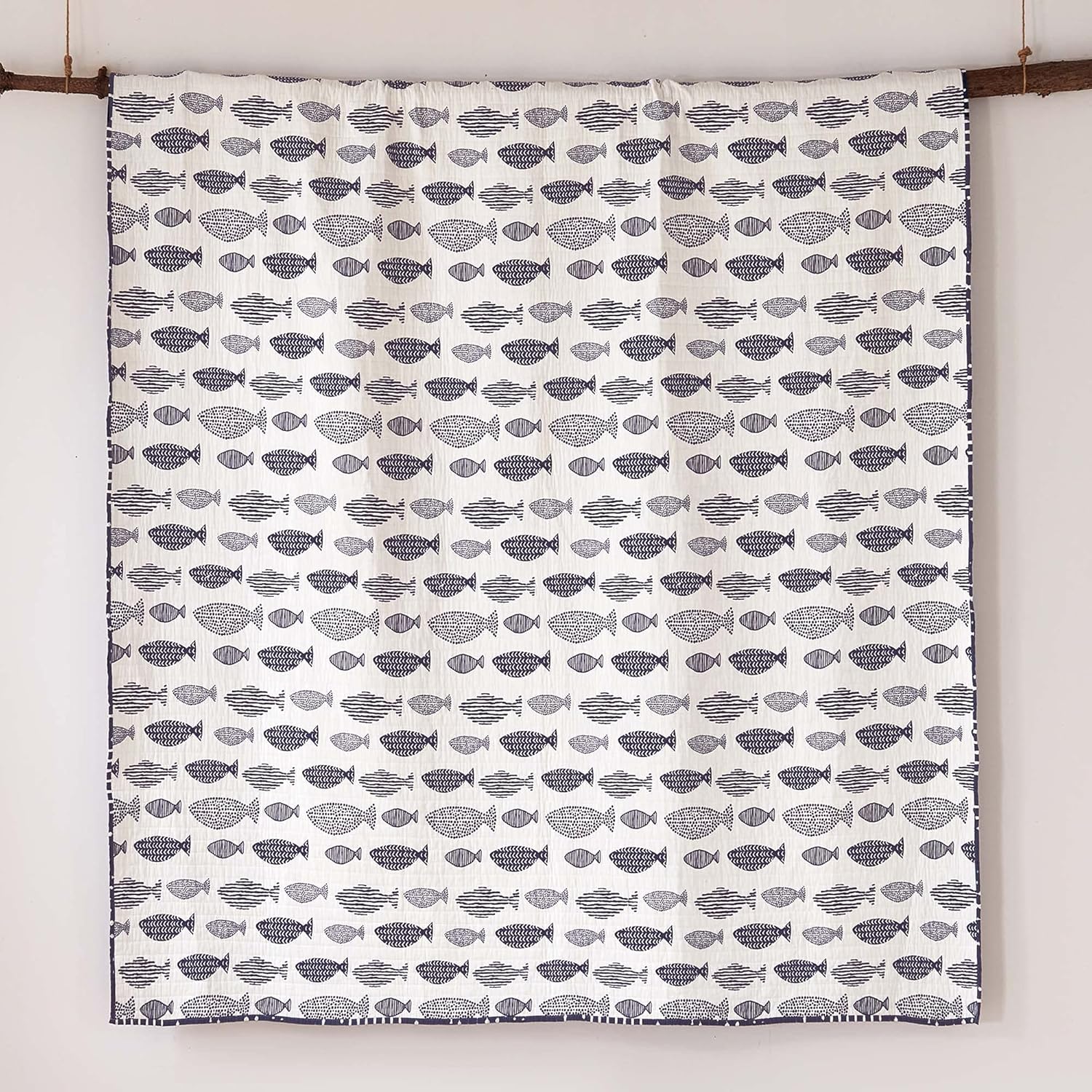 Levtex Home Bakio Quilt Set - Navy and White