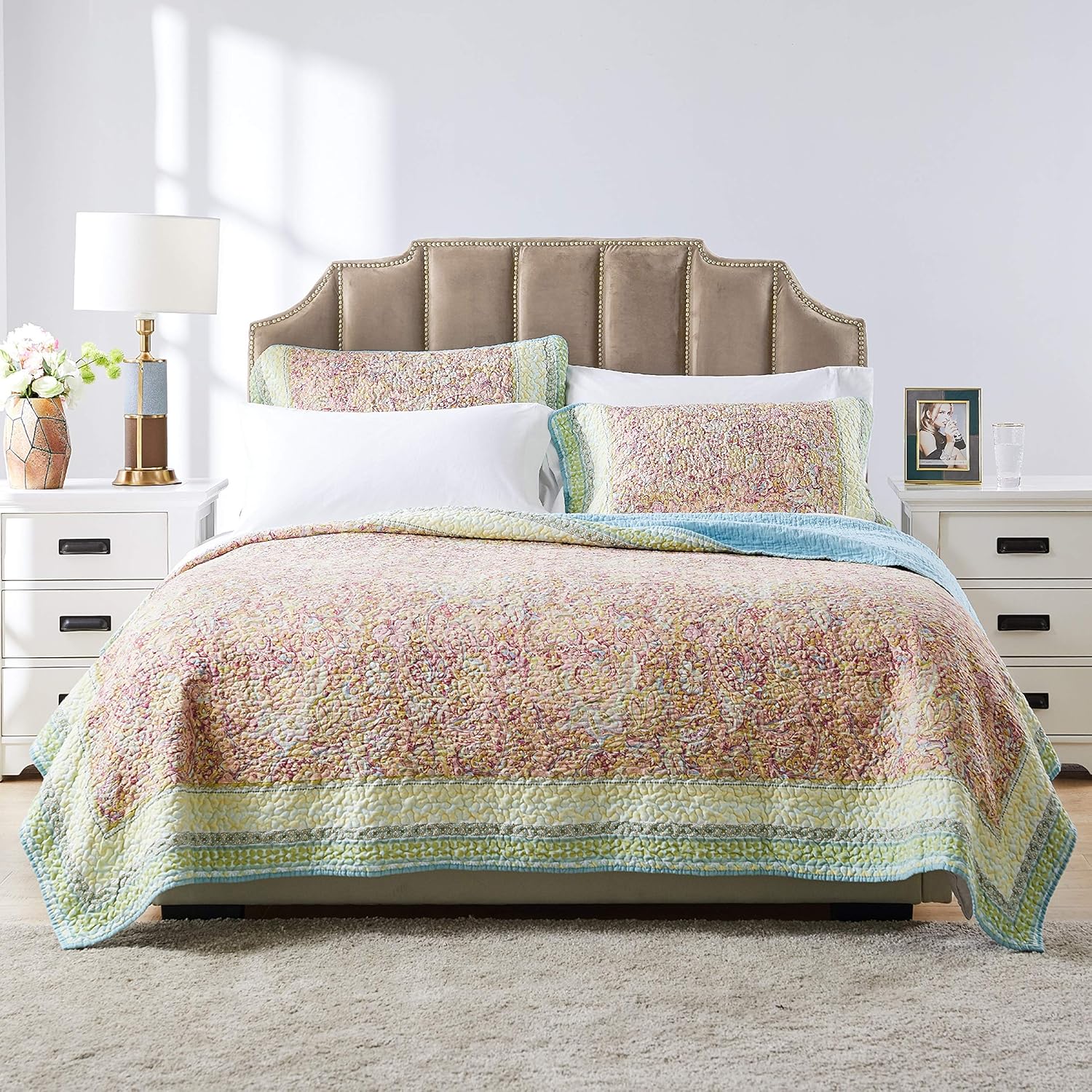 Barefoot Bungalow Palisades Pastel Quilt Set