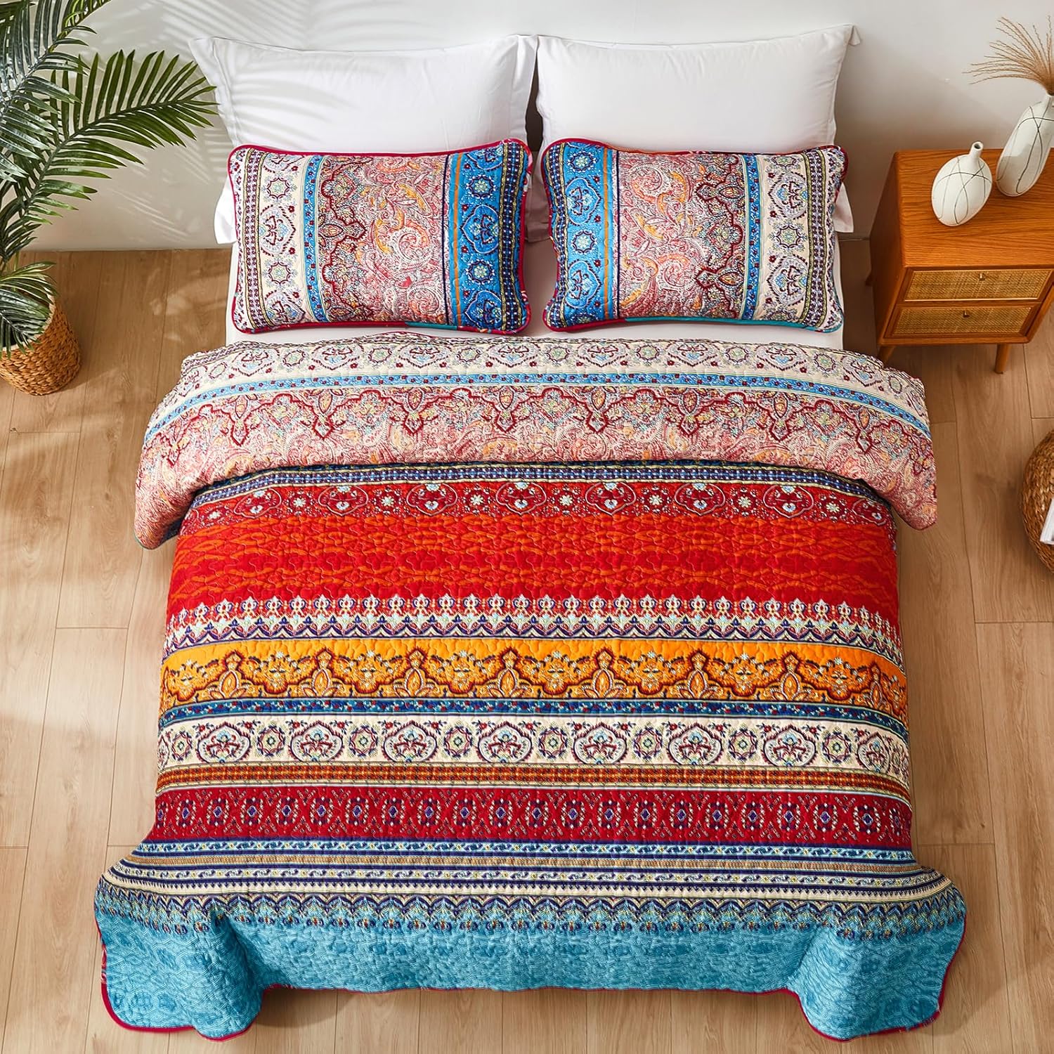 WONGS BEDDING Boho Twin Quilt Set