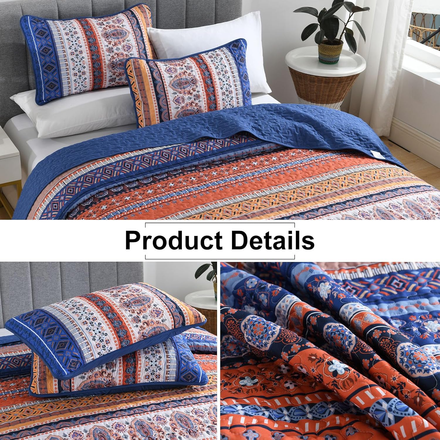 Goodidea Boho Quilt Set King Size 3 Pieces