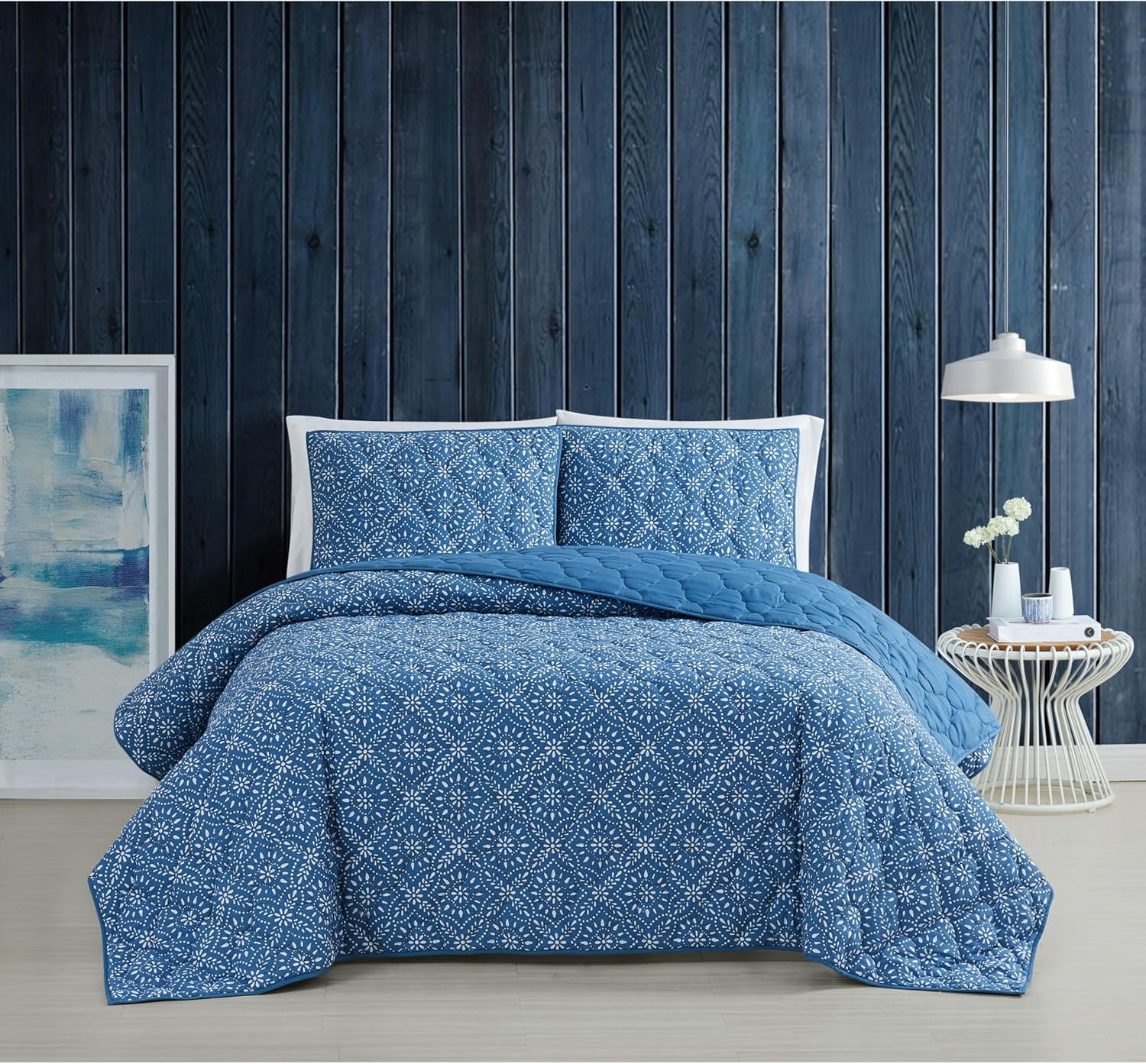 Brooklyn Loom Katrine Quilt Set Twin XL Blue 2
