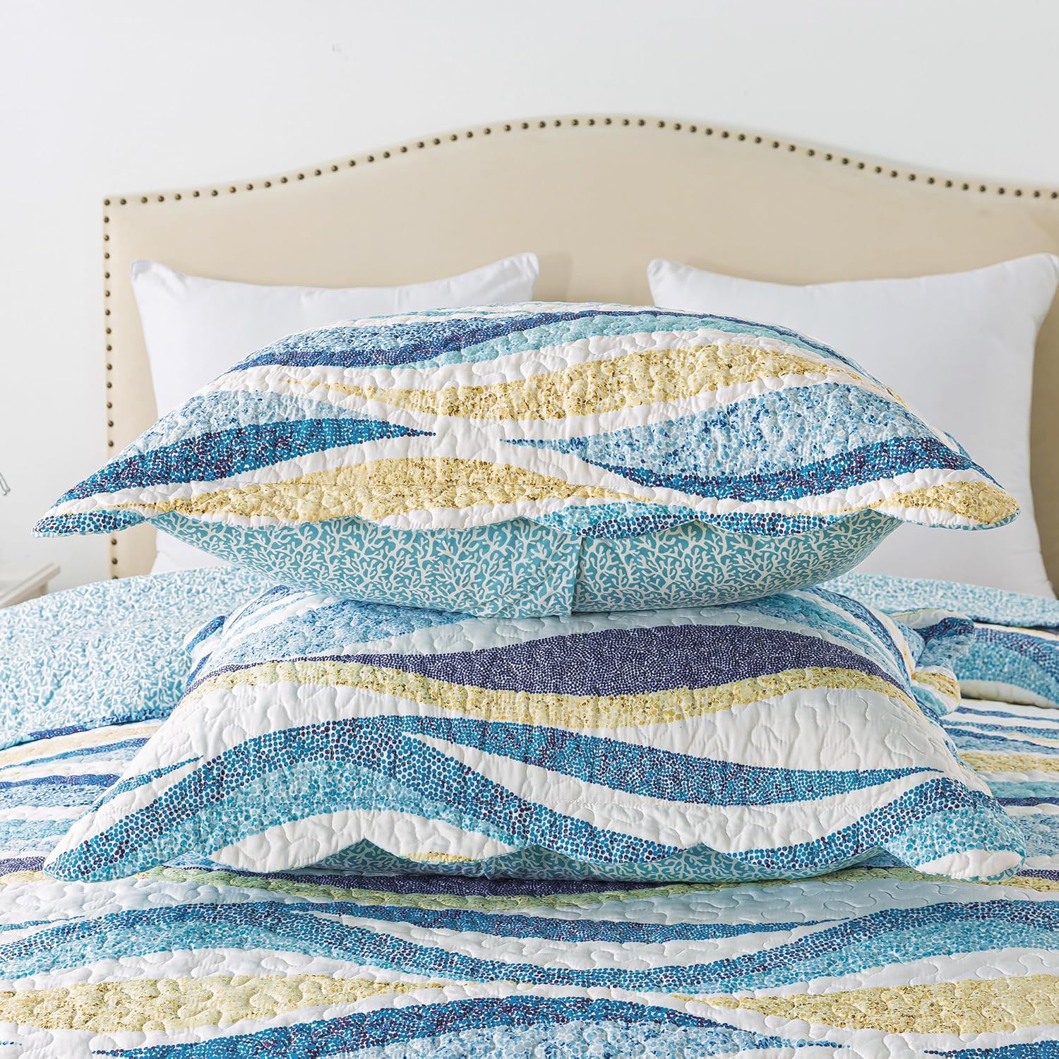 HoneiLife Ocean Quilt Queen Set 3 Piece 1