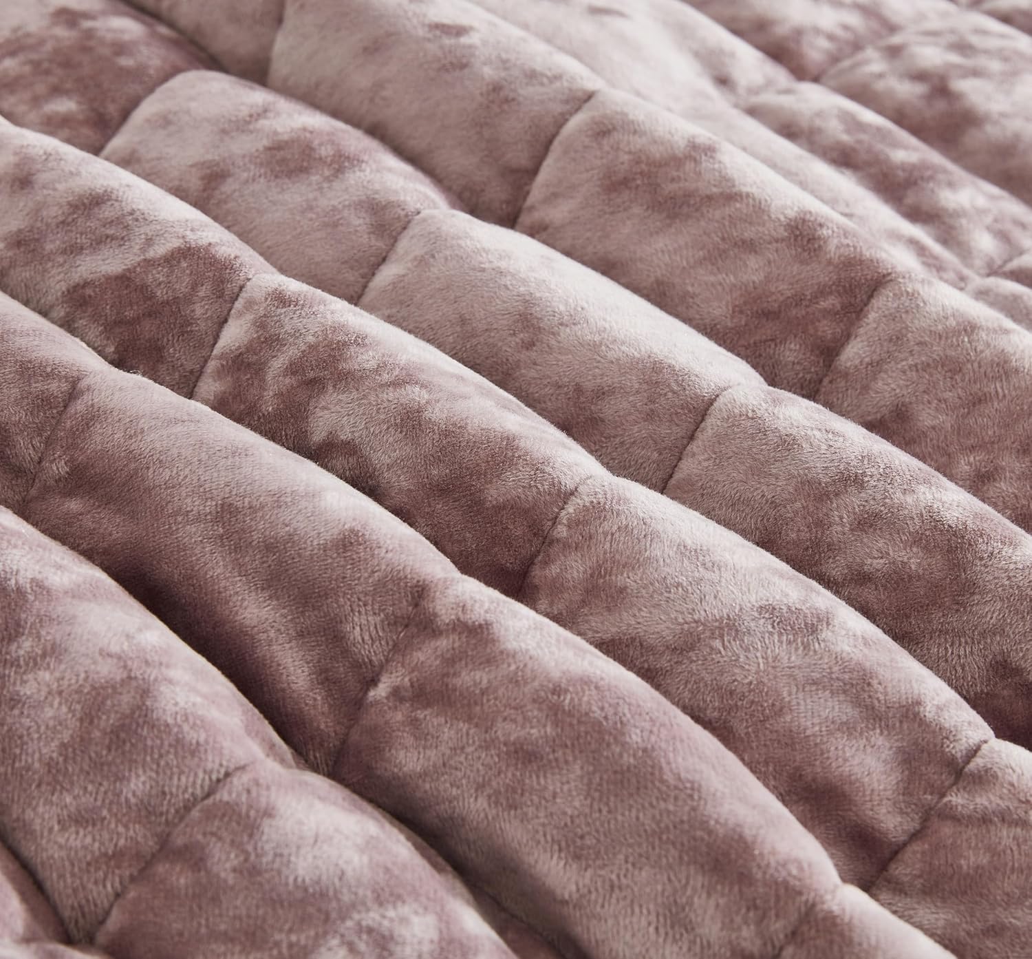 Chezmoi Lux Dusty Pink Velvet Quilt King Set