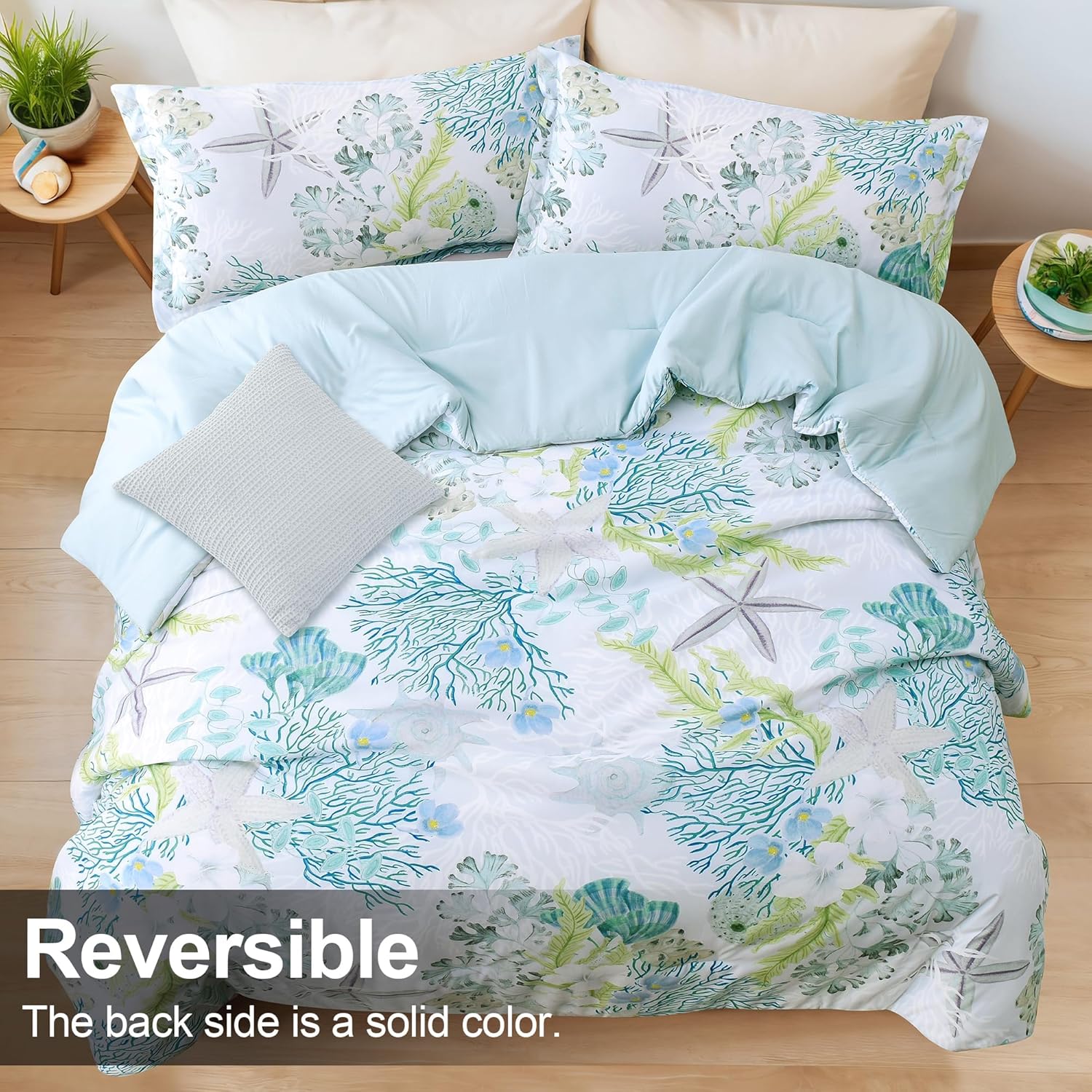 Tritard Coastal Comforter Set King Size 3 Piece
