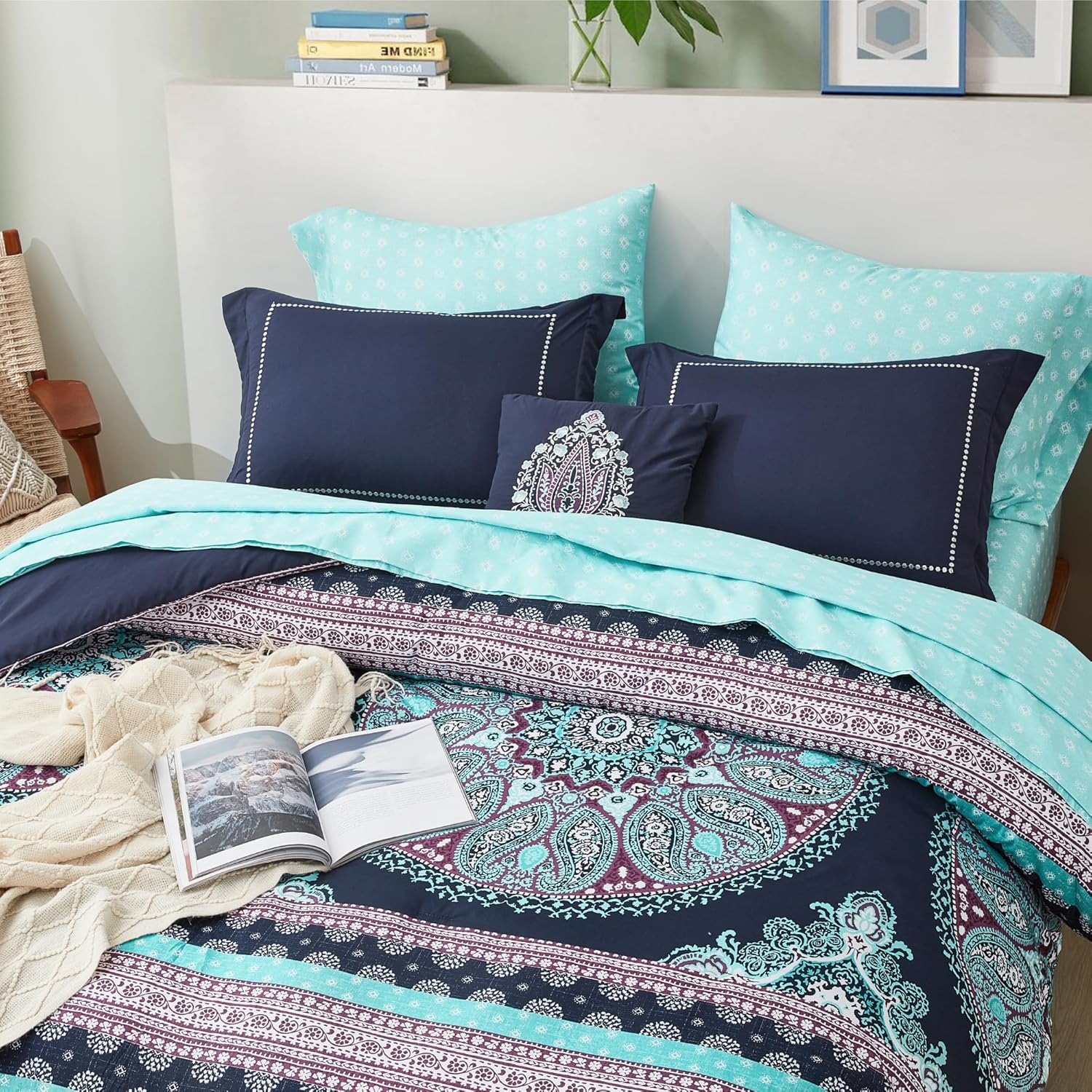 Degrees of Comfort Blue Twin XL Comforter Set with Side Pockets