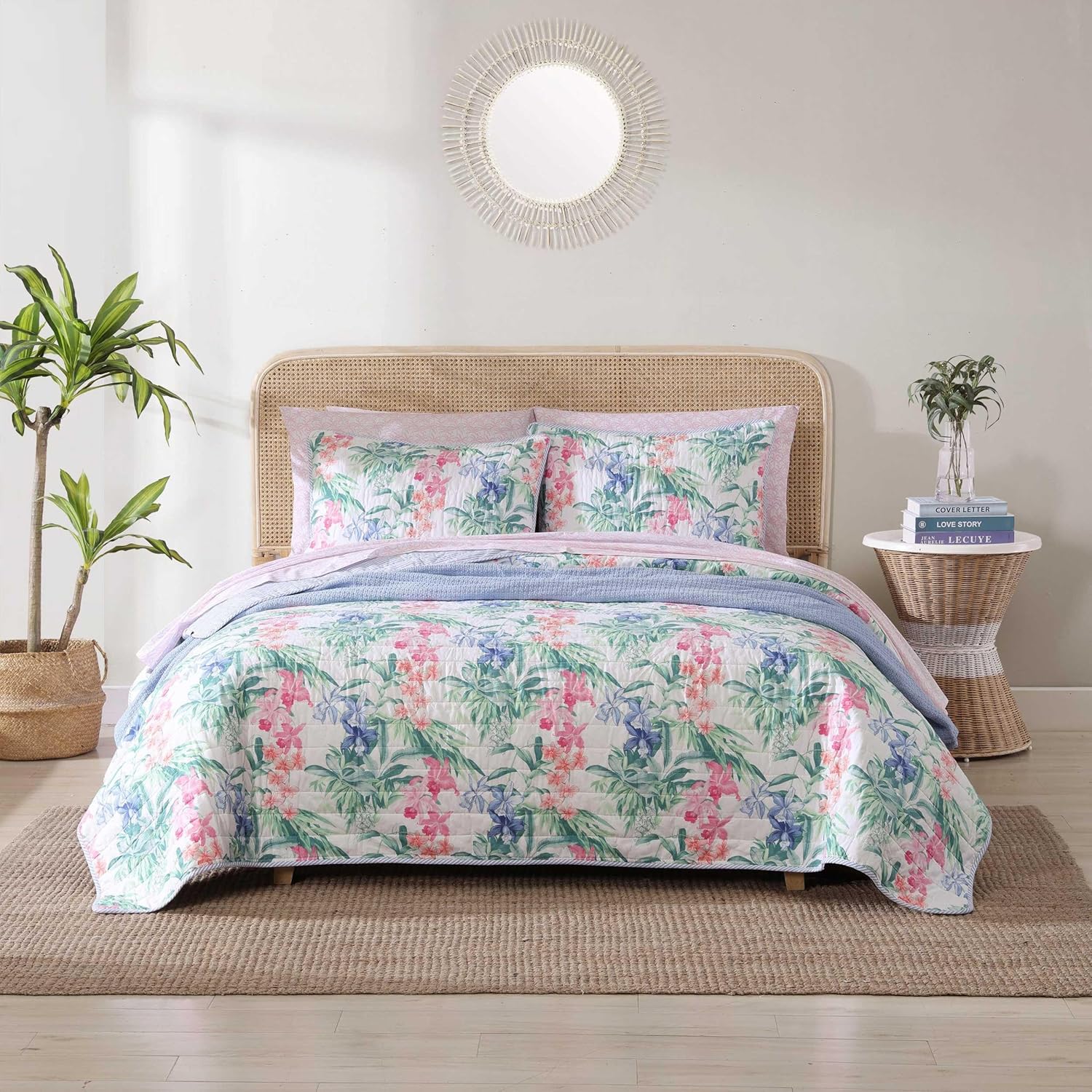 Tommy Bahama Twin Quilt Set - Reversible Cotton Coastal Bedding
