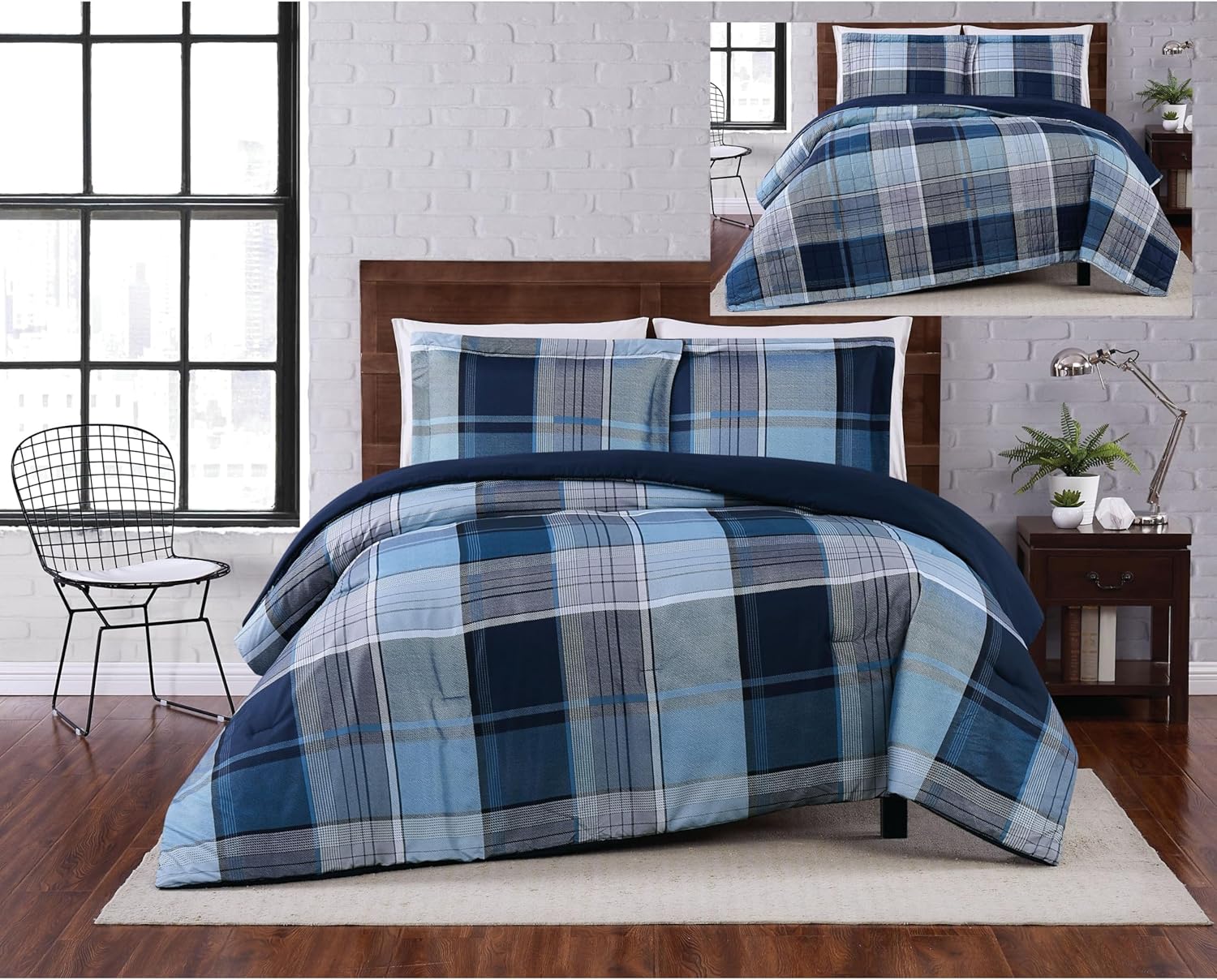 TRULY SOFT Trey Plaid Duvet Cover Set 1