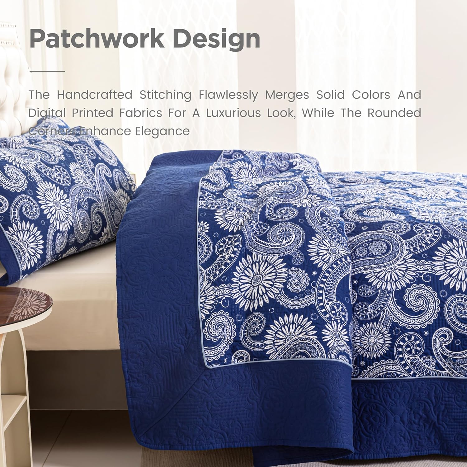 Sophia William King Size Quilt Set with 3 Pieces