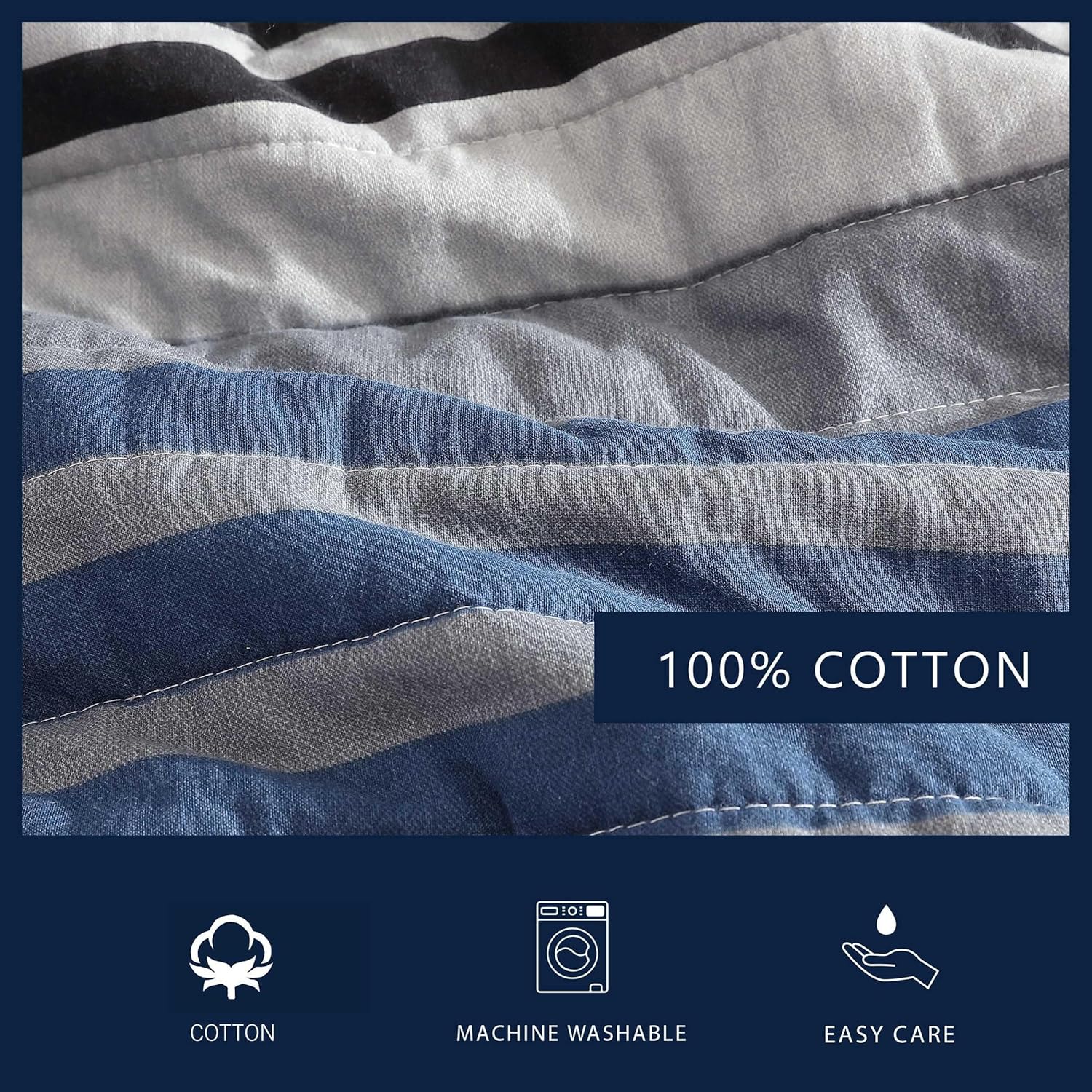 Nautica Twin Quilt Set - Reversible Cotton Bedding