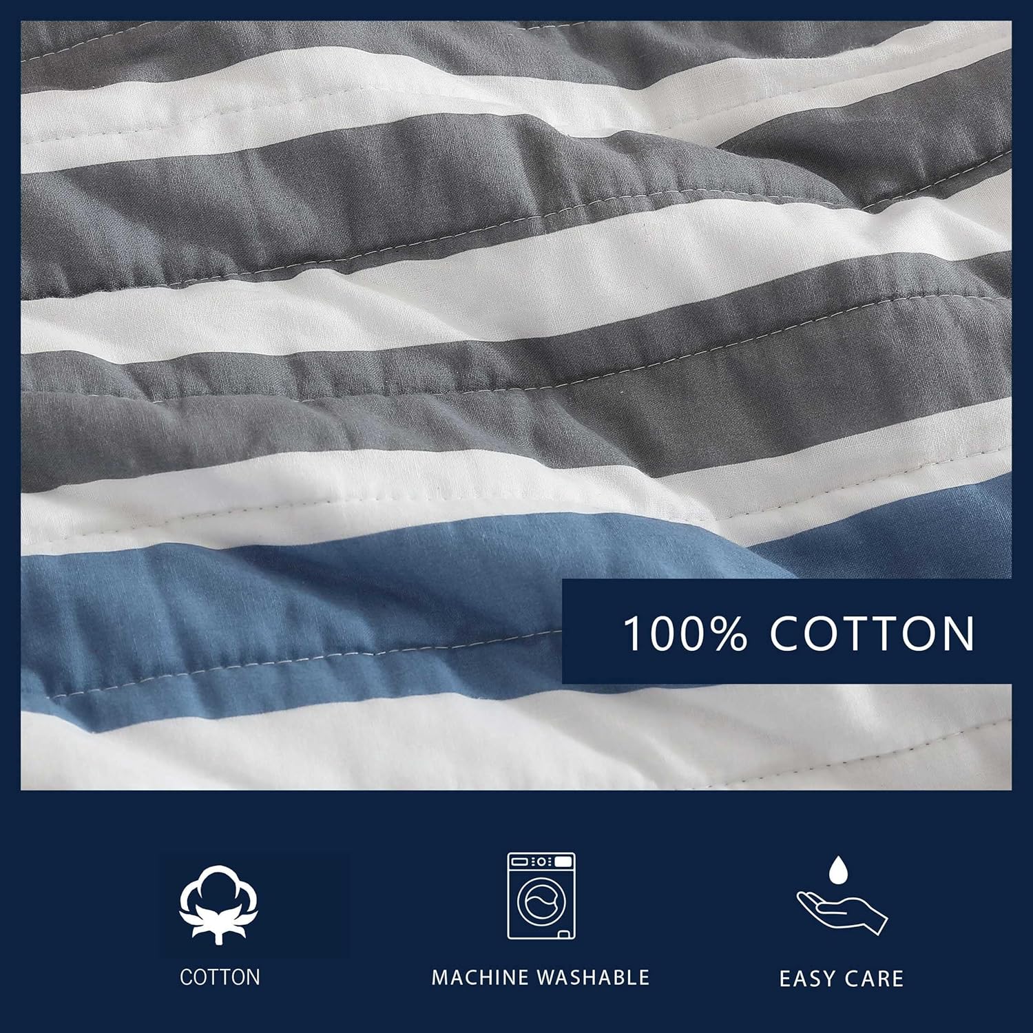 Nautica Twin Quilt Set - Reversible Cotton Bedding 1
