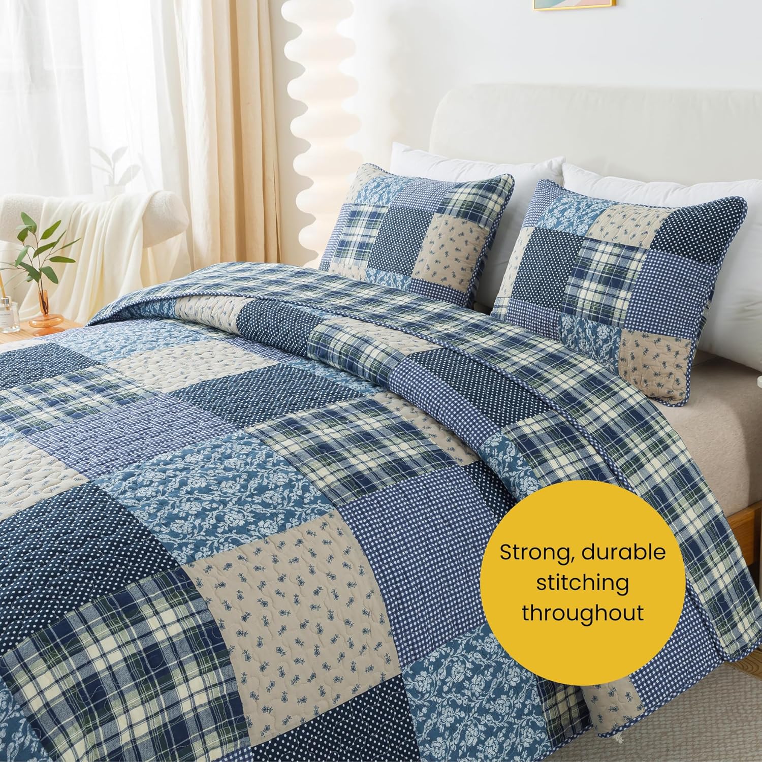 SLPR Blue Symphony Cotton Quilt Set - Twin