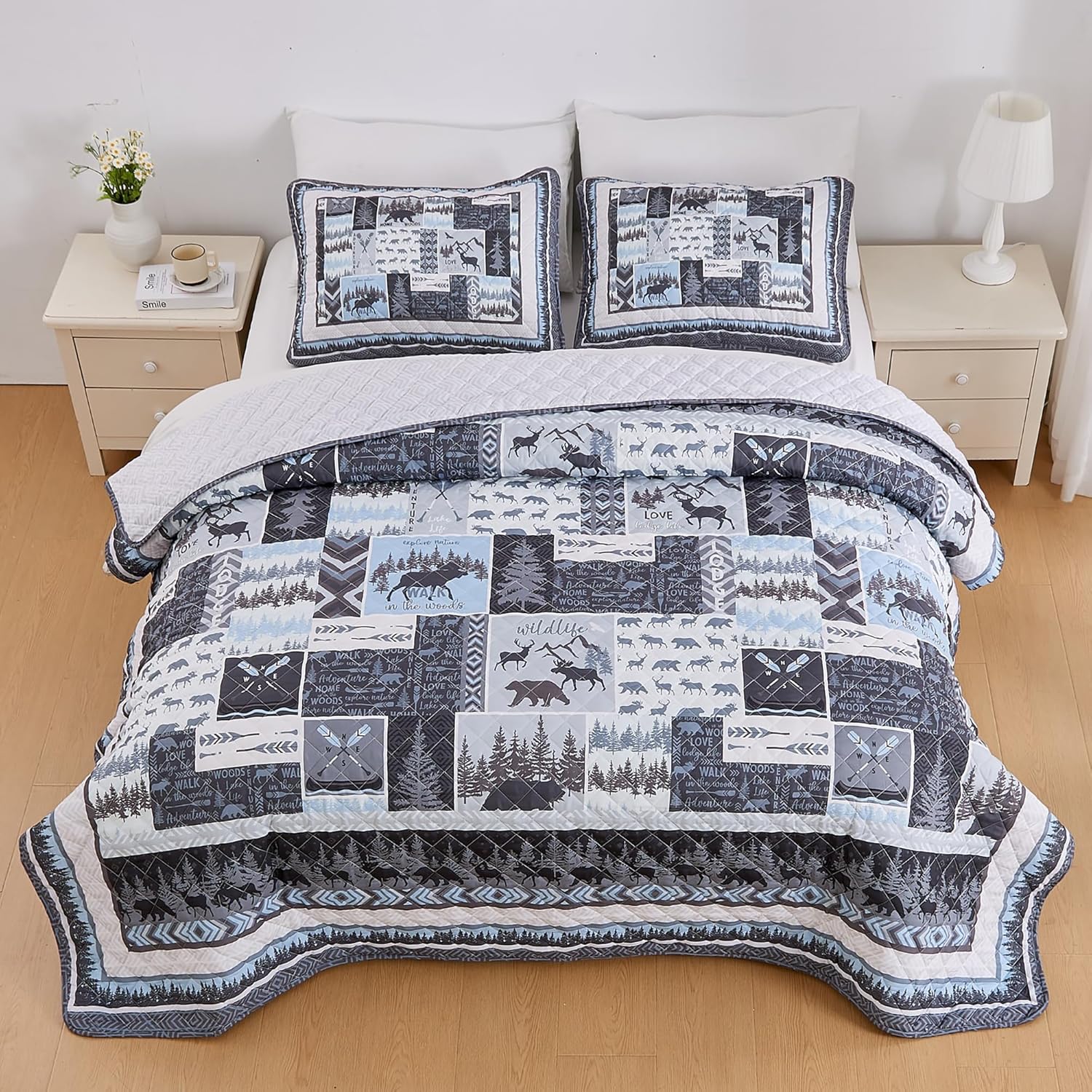 Market Place Rustic Quilt Set Twin Size