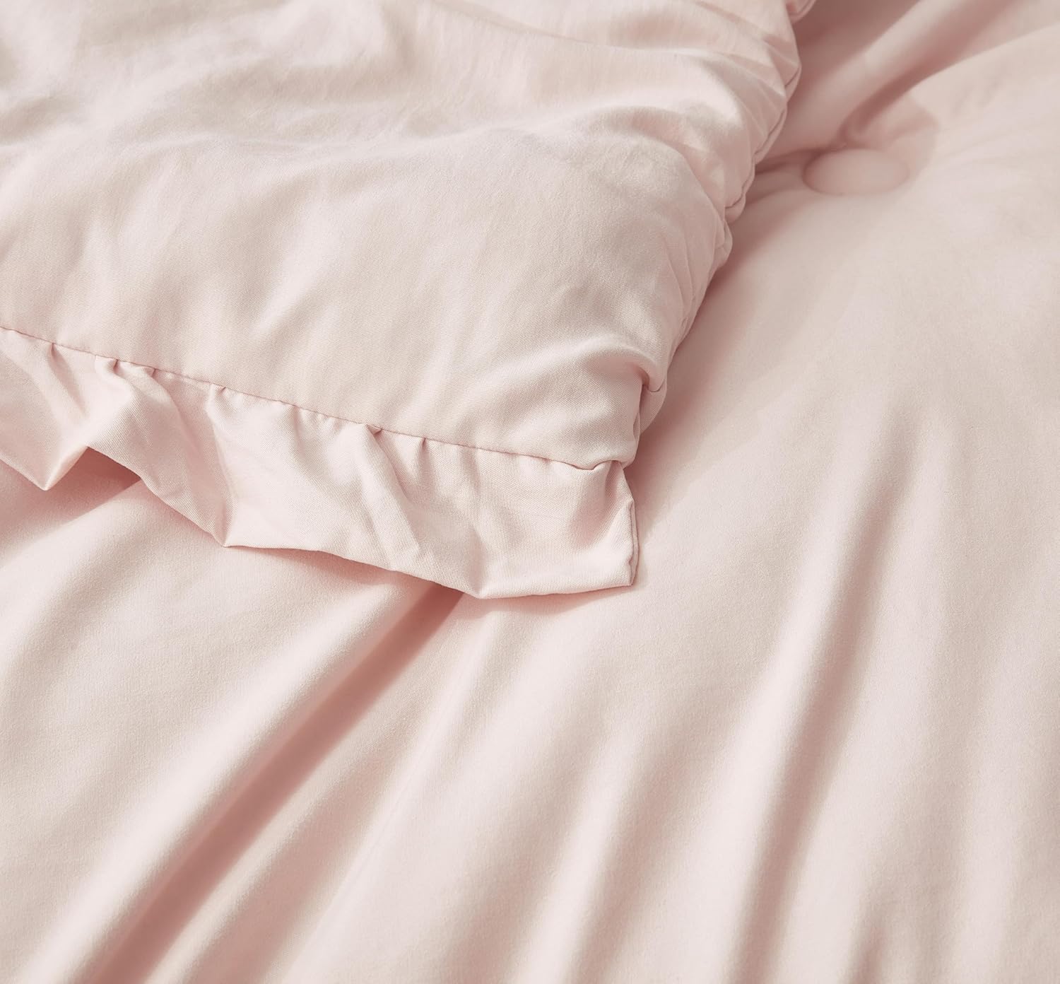 Chezmoi Collection Nora 3-Piece Comforter Set Queen Blush