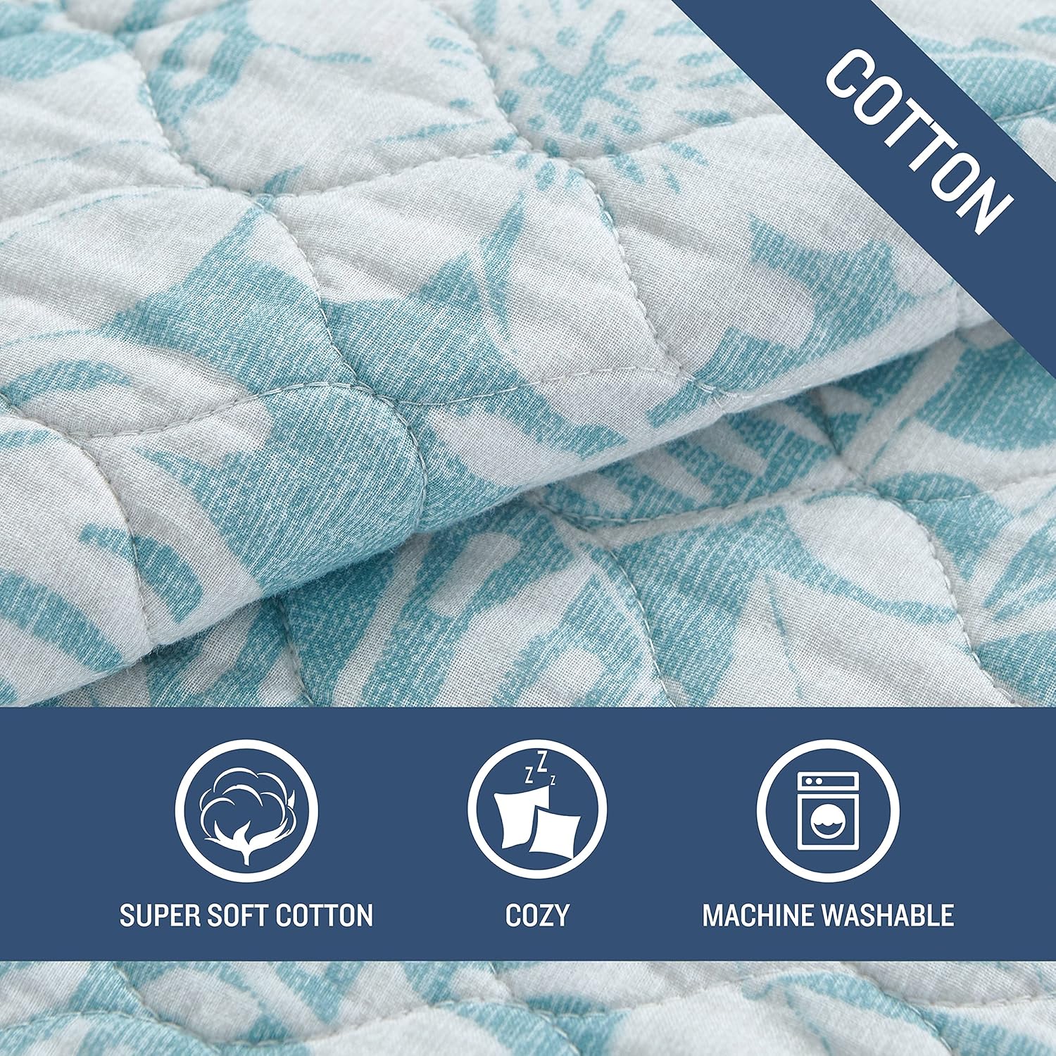 Tommy Bahama Quilt Set - Laguna Beach Aqua FullQueen